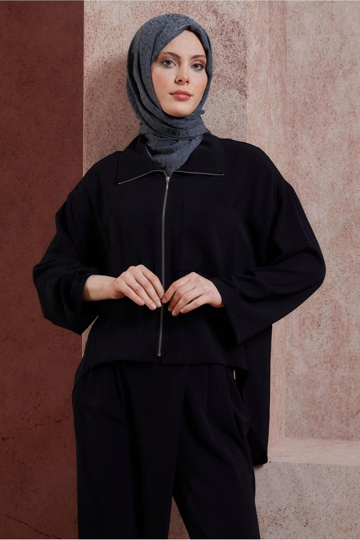 ست لباس زنانه راسته فاق نرمال آستین افتاده | آلوینا Alvina 24YTKP0044461
