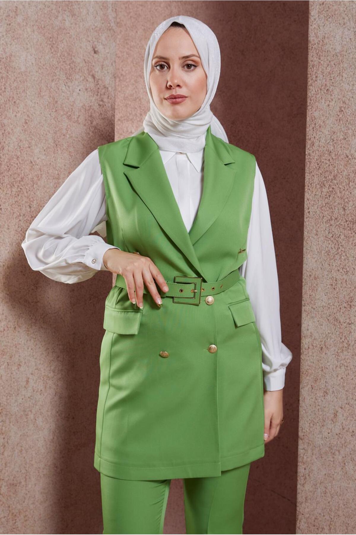ست لباس زنانه راسته فاق نرمال بدون آستین | آلوینا Alvina 24YTKP0044454