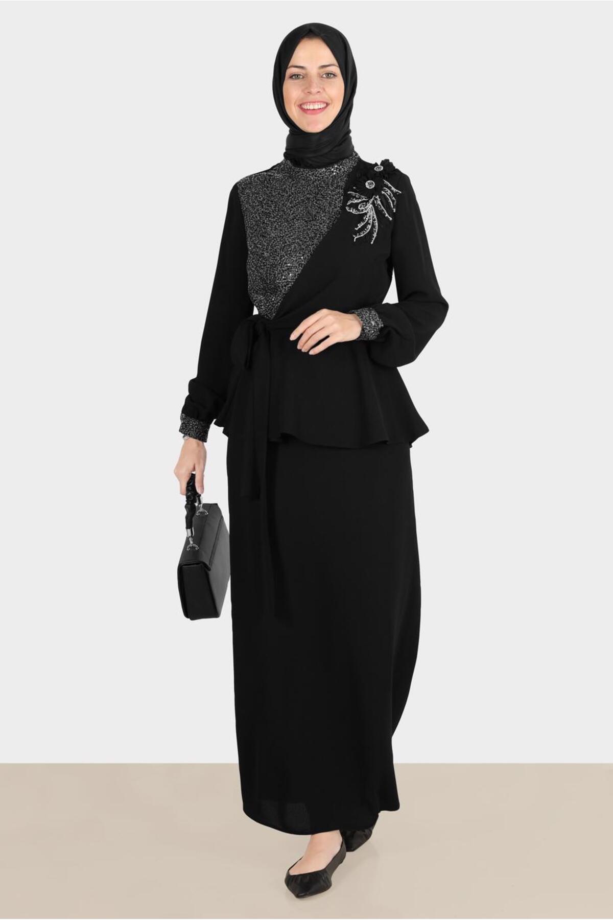 ست لباس زنانه طرح دار فاق نرمال آستین استاندارد | آلوینا Alvina 22YTKE0030282