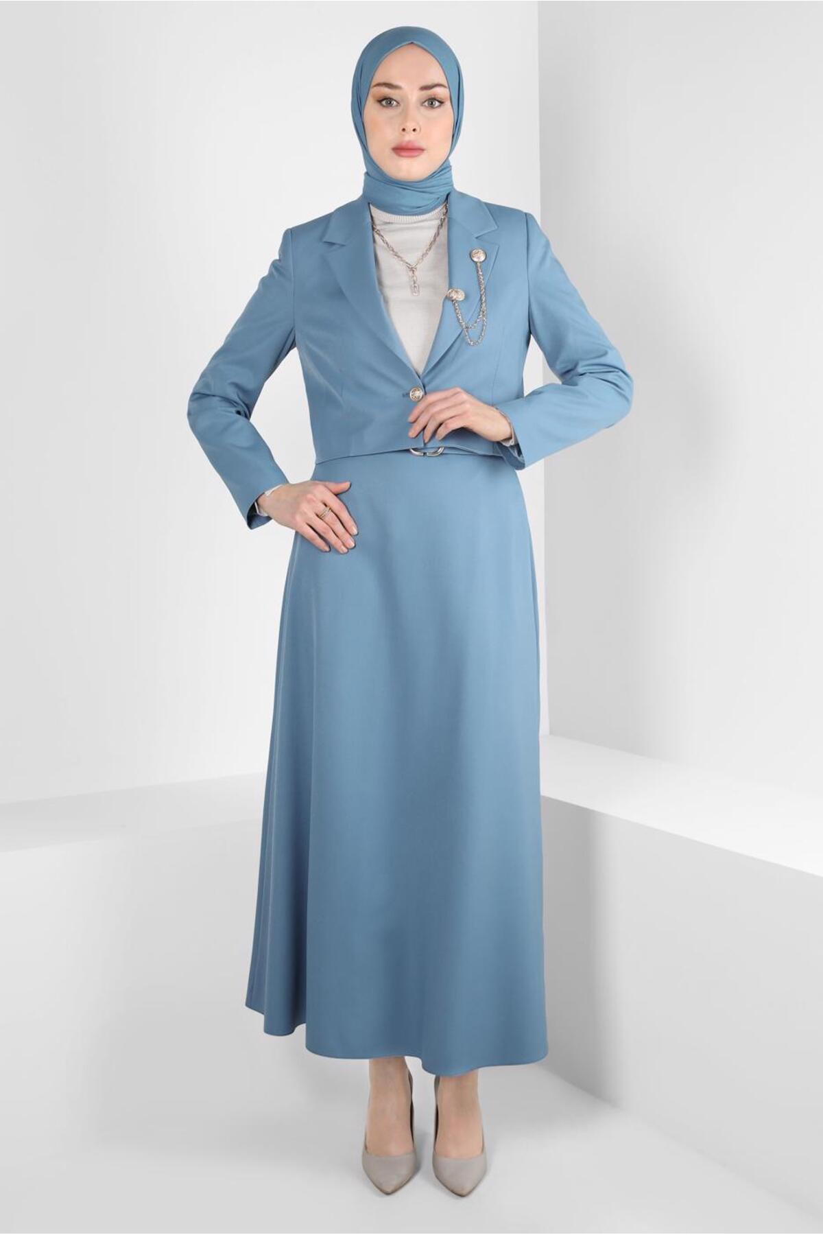 ست لباس زنانه راسته فاق نرمال آستین استاندارد | آلوینا Alvina 24KETK0044159-1