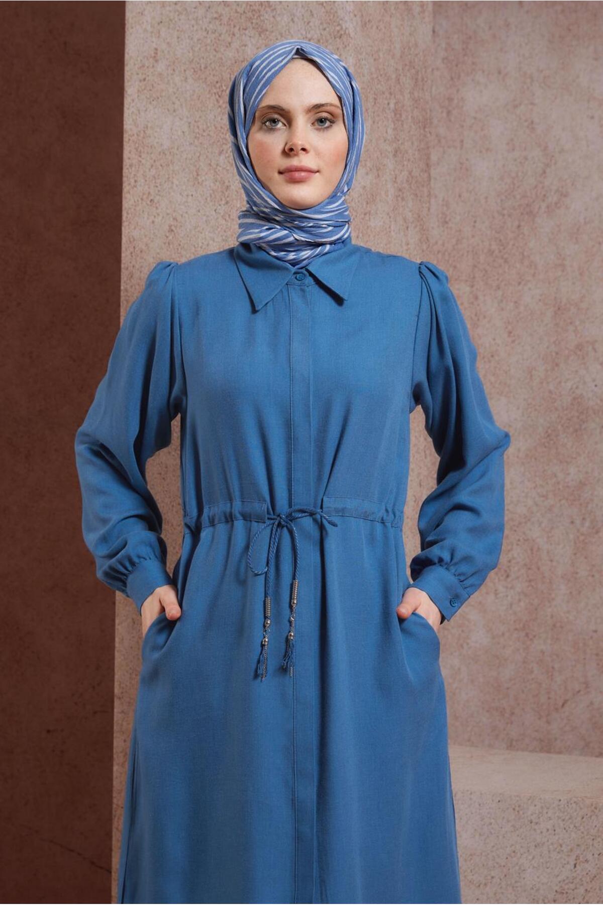 ست لباس زنانه راسته فاق نرمال آستین چین دار | آلوینا Alvina 24YTKP0044414