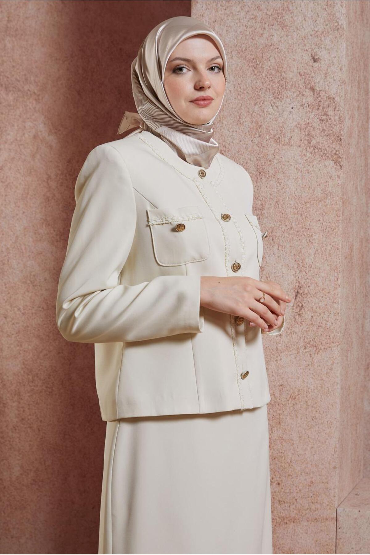 ست لباس زنانه راسته فاق نرمال آستین استاندارد | آلوینا Alvina 24YTKE0030427