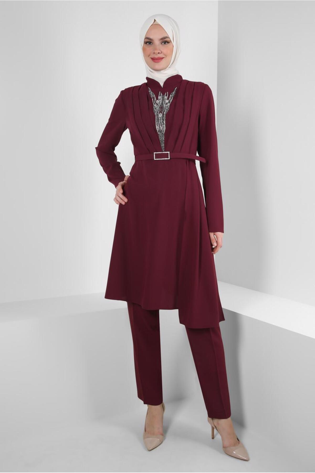 ست لباس زنانه راسته فاق نرمال آستین استاندارد | آلوینا Alvina 23YTKP0030334