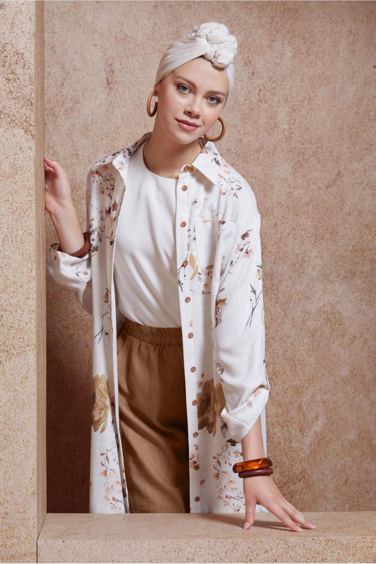 ست لباس زنانه گلدار فاق نرمال آستین استاندارد | آلوینا Alvina 24YTNK0044773