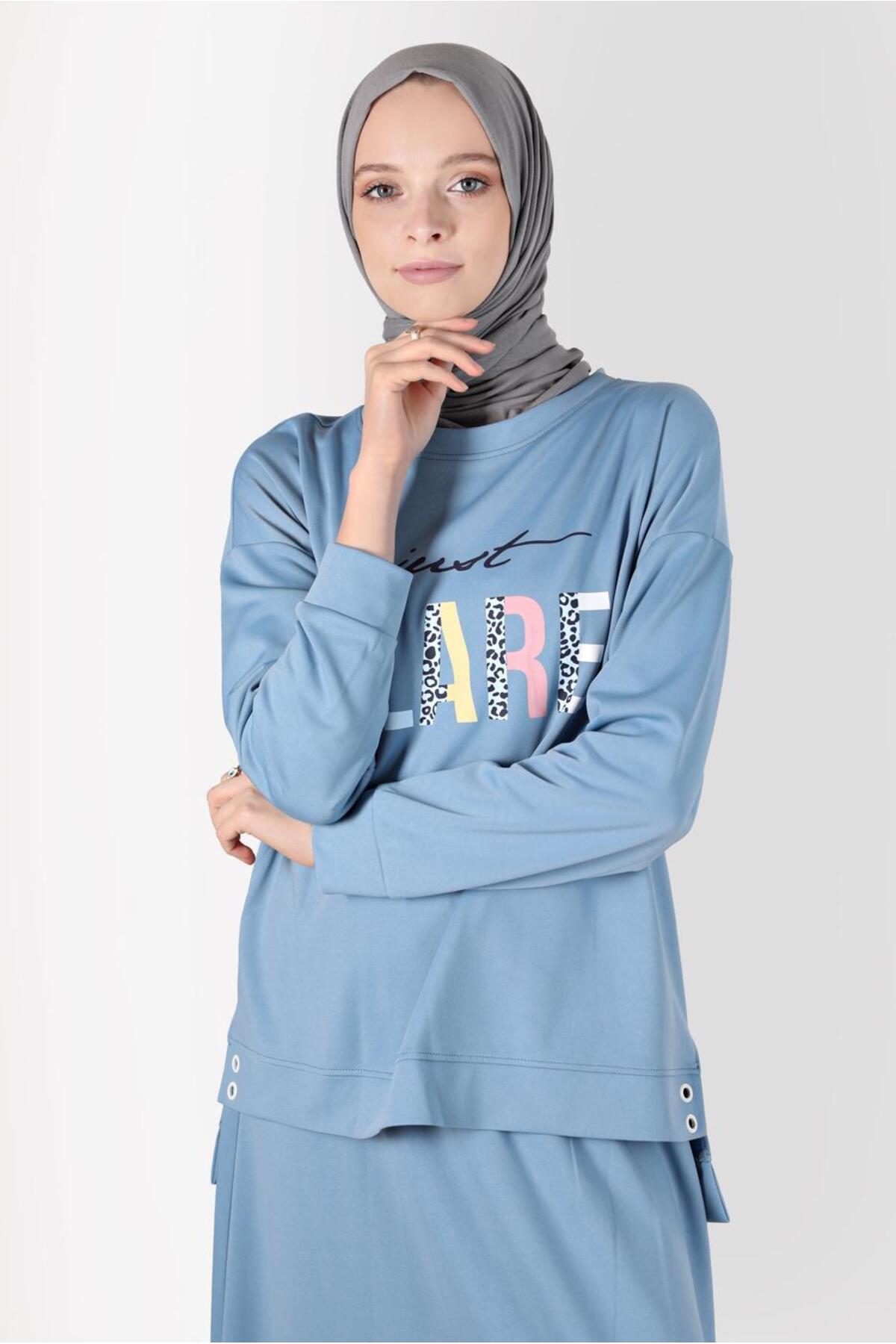 ست لباس زنانه طرح دار فاق نرمال آستین استاندارد | آلوینا Alvina 22YTKE0042657