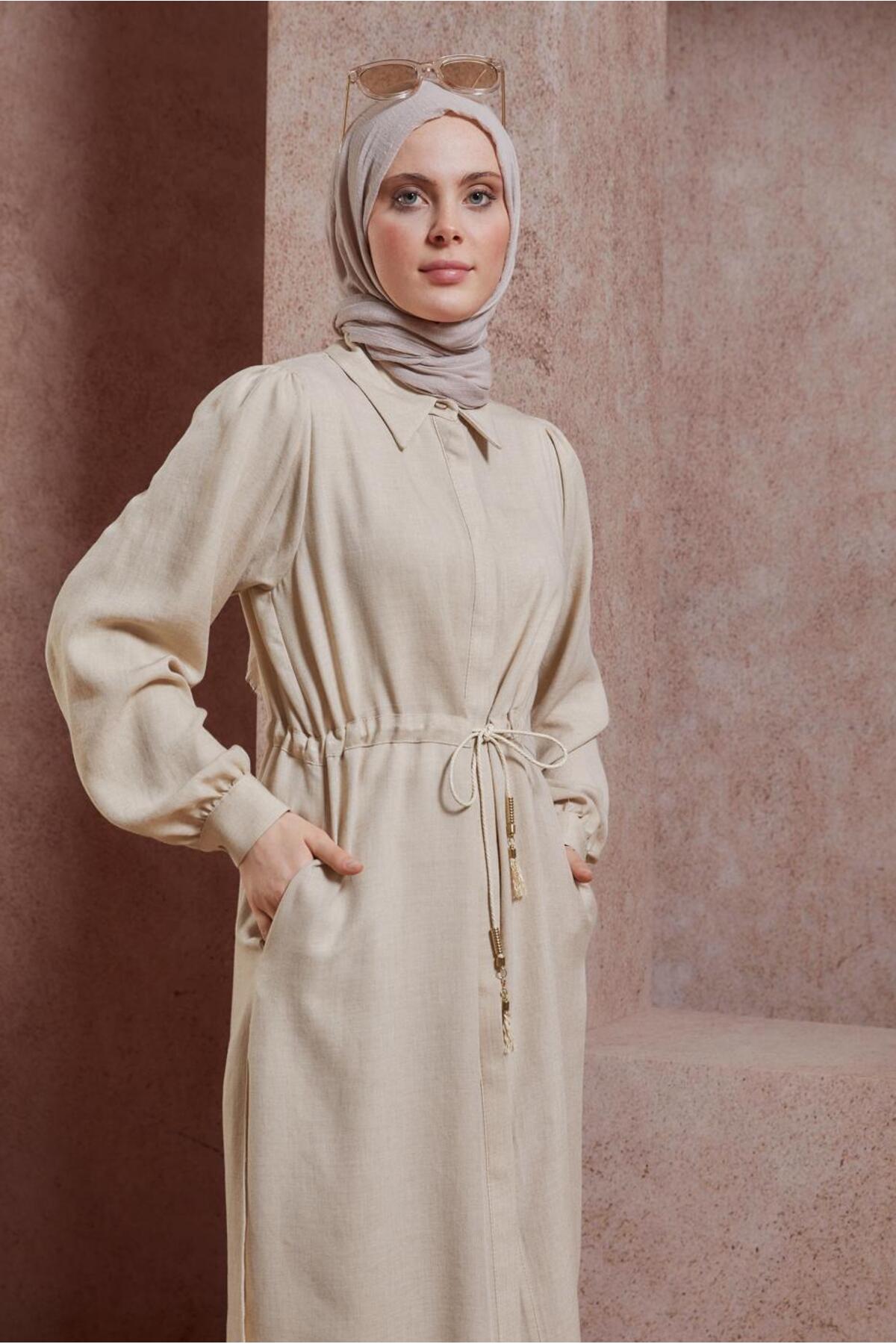 ست لباس زنانه راسته فاق نرمال آستین چین دار | آلوینا Alvina 24YTKP0044414