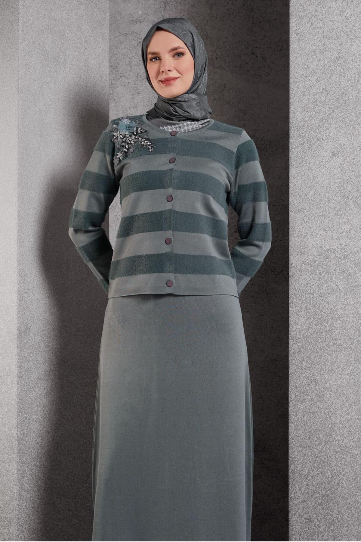 ست لباس زنانه اسلیمی فاق نرمال آستین استاندارد | آلوینا Alvina 25KTKE0044960