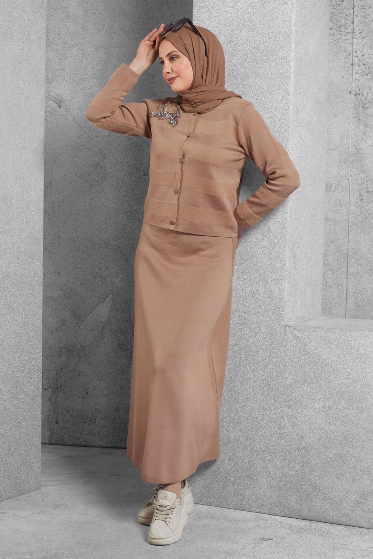 ست لباس زنانه اسلیمی فاق نرمال آستین استاندارد | آلوینا Alvina 25KTKE0044960