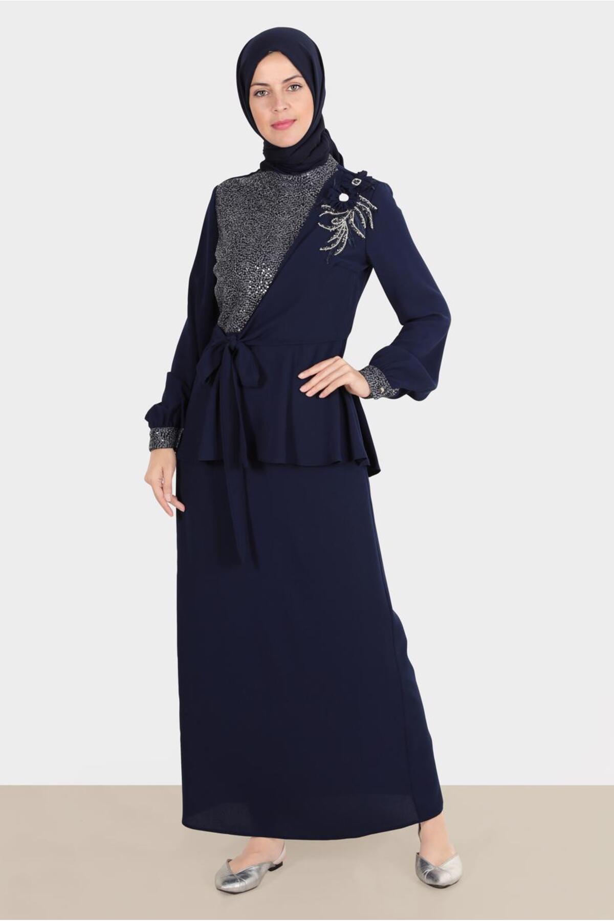 ست لباس زنانه طرح دار فاق نرمال آستین استاندارد | آلوینا Alvina 22YTKE0030282