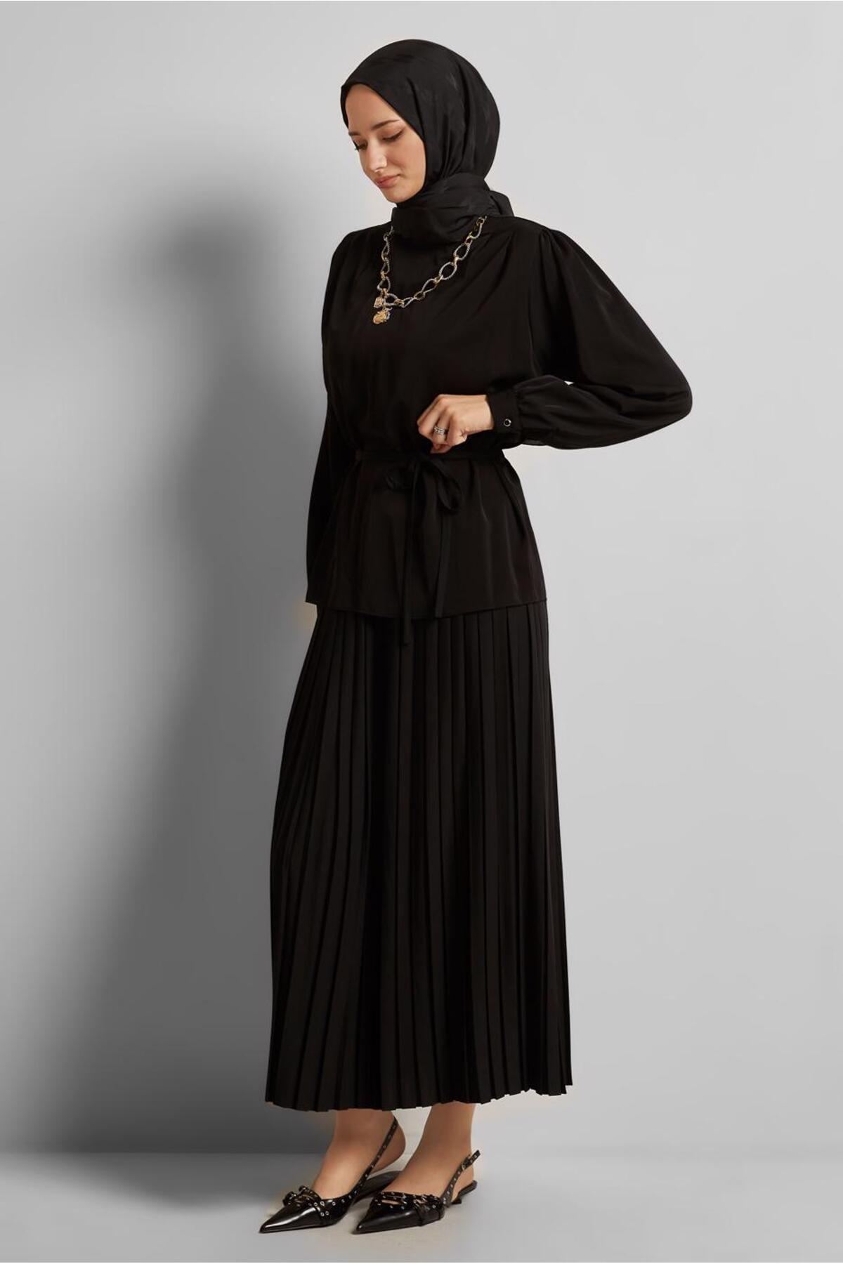 ست لباس زنانه راسته فاق نرمال آستین چین دار | آلوینا Alvina 25YTKE0045756