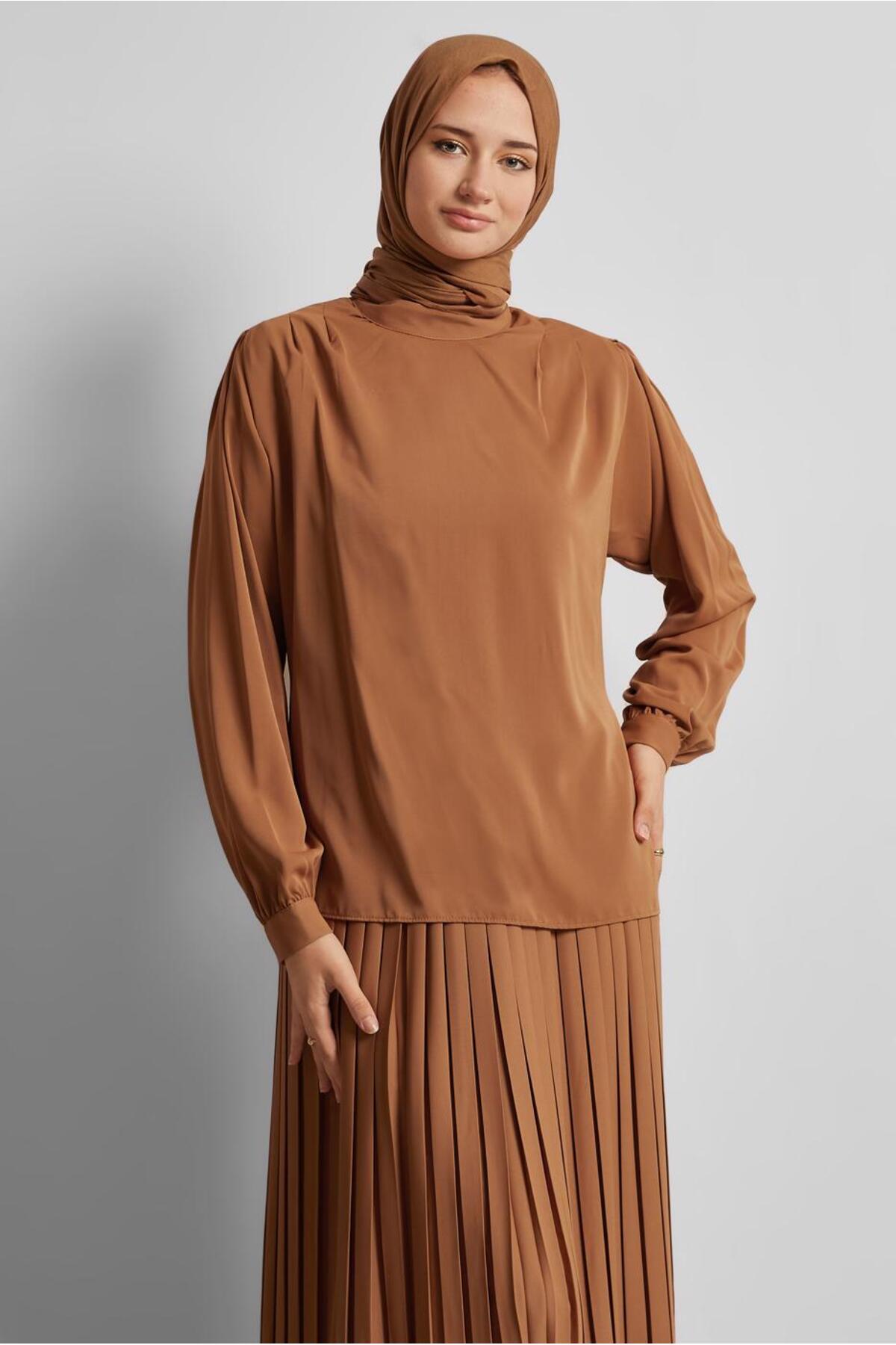 ست لباس زنانه راسته فاق نرمال آستین چین دار | آلوینا Alvina 25YTKE0045756