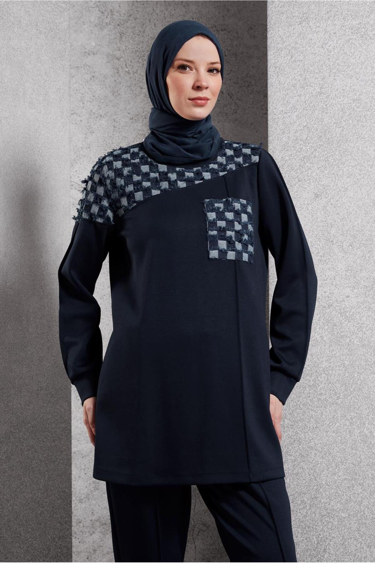 ست لباس زنانه طرح دار فاق نرمال آستین استاندارد | آلوینا Alvina 25KTKP0045158