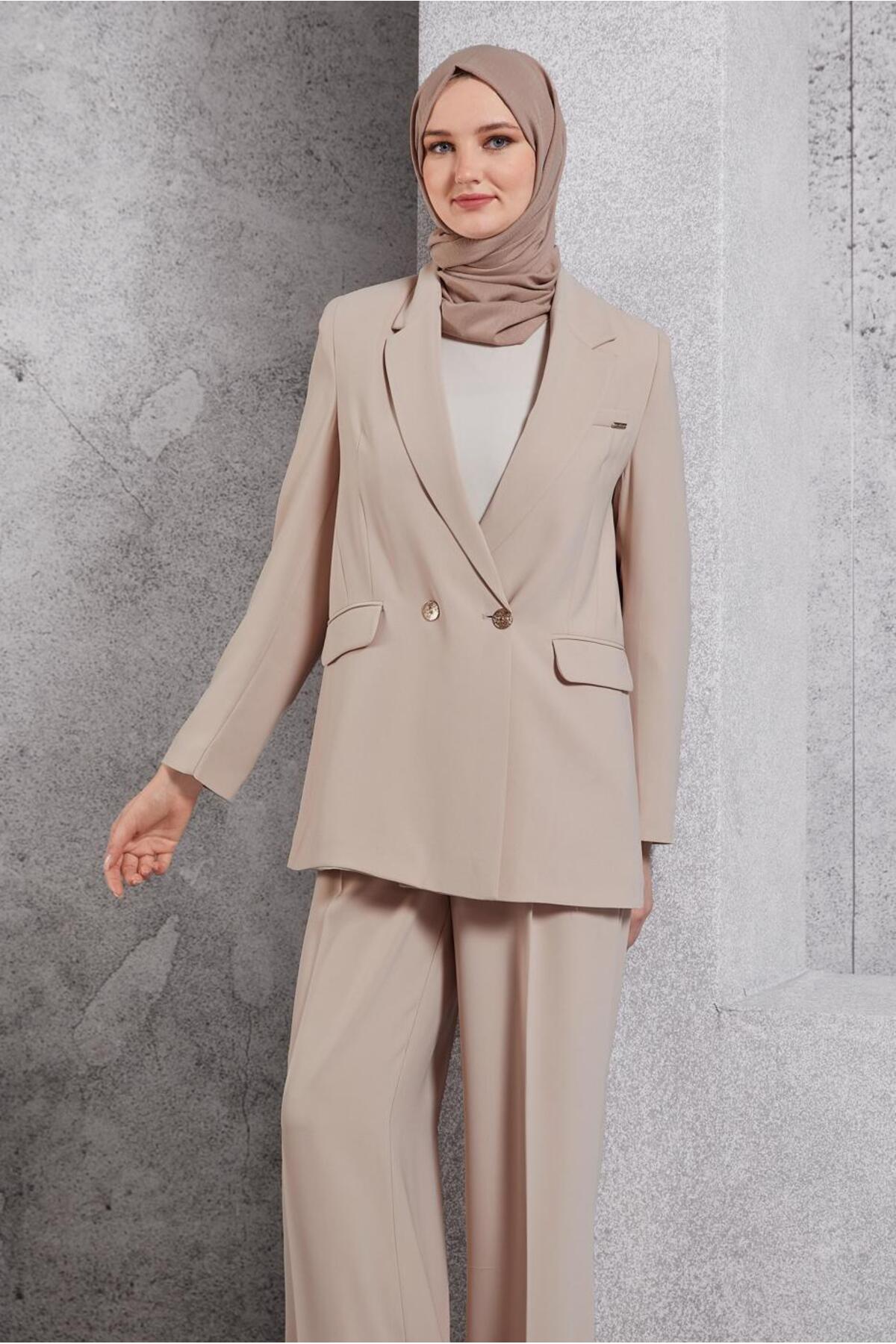 ست لباس زنانه راسته فاق نرمال آستین استاندارد | آلوینا Alvina 25KTKP0030504