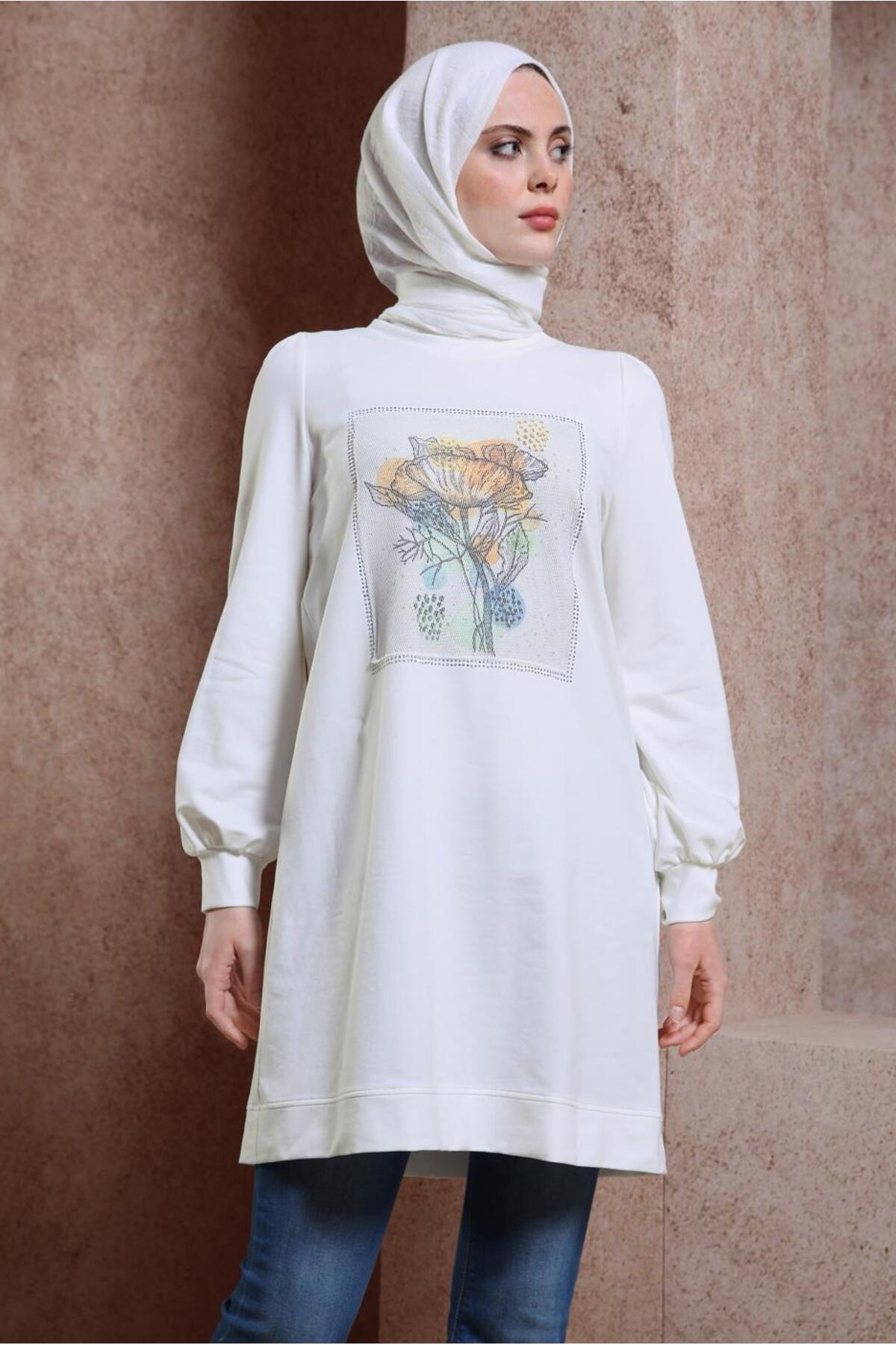 تونیک زنانه طرح دار آستین استاندارد | آلوینا Alvina 23YESF0043784