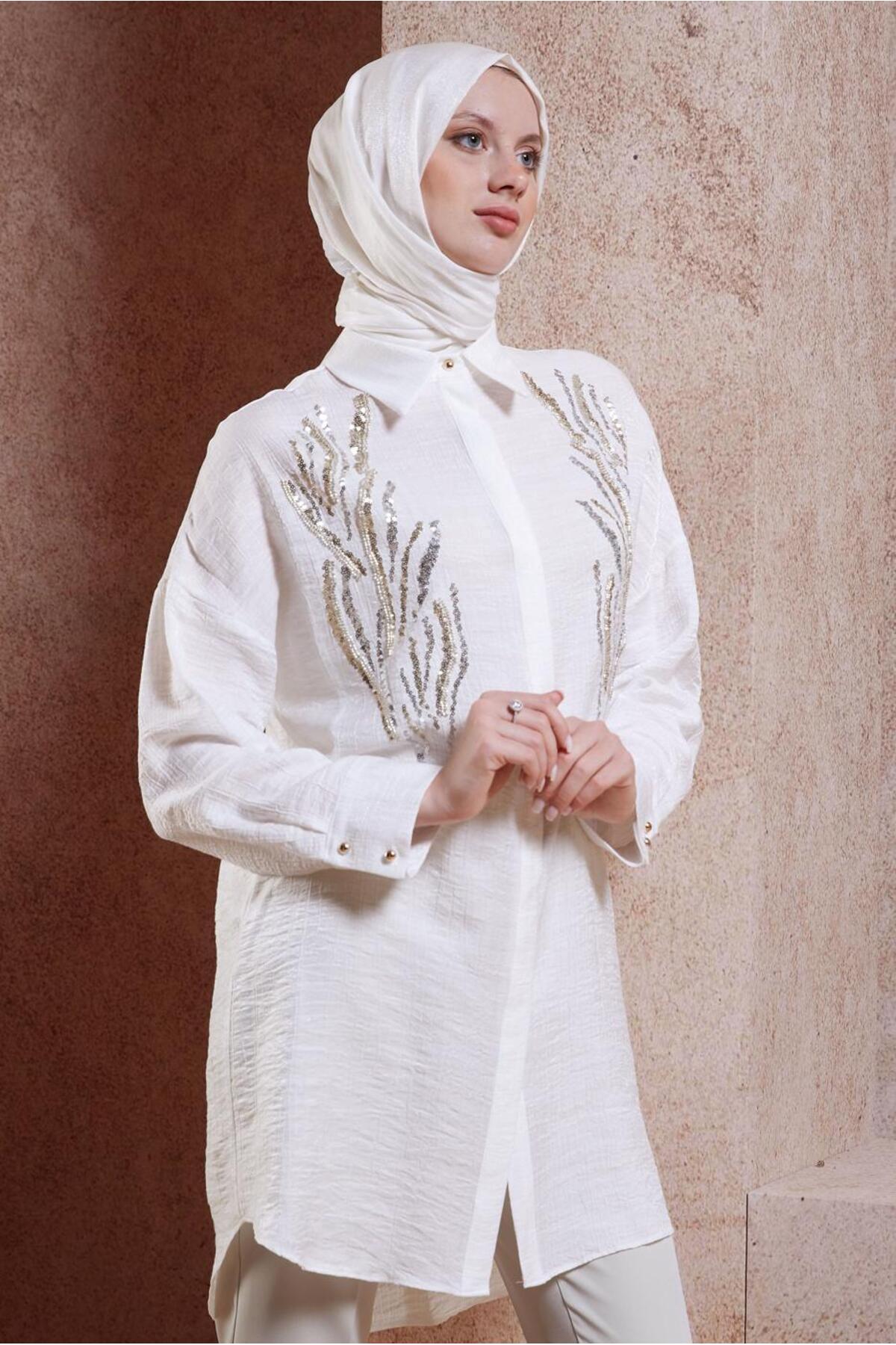 تونیک زنانه راسته آستین بلند | آلوینا Alvina 24YTNK0044626