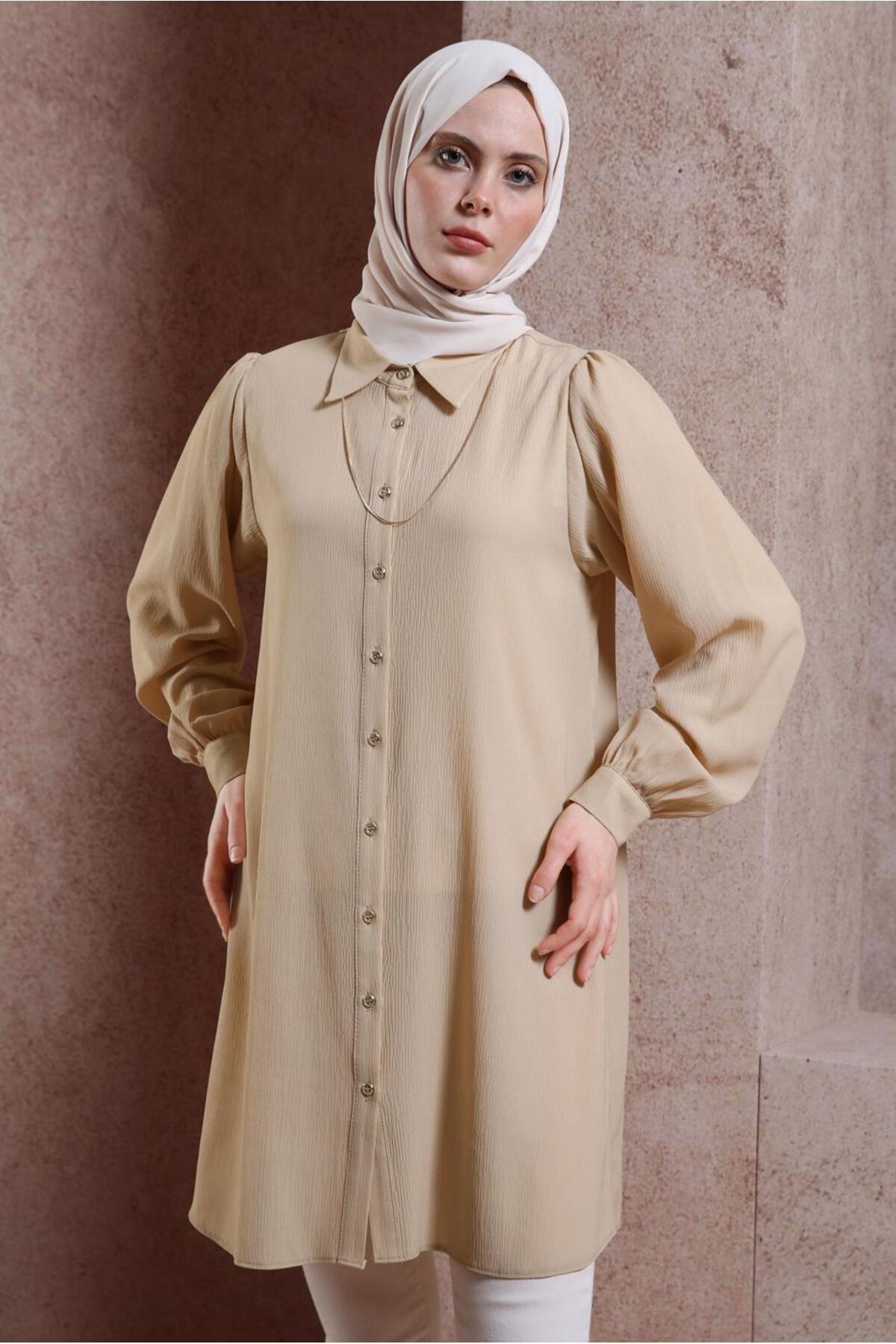 تونیک زنانه راسته آستین چین دار | آلوینا Alvina 24YTNK0044474