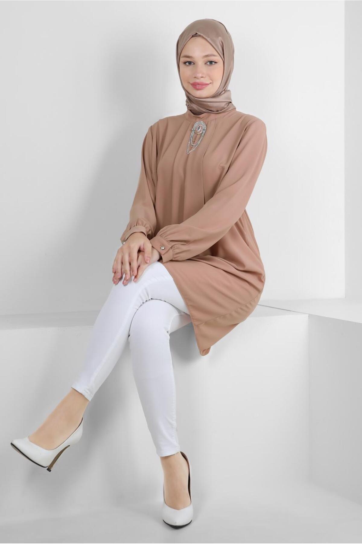 تونیک زنانه راسته آستین بلند | آلوینا Alvina 23YTNK0043539