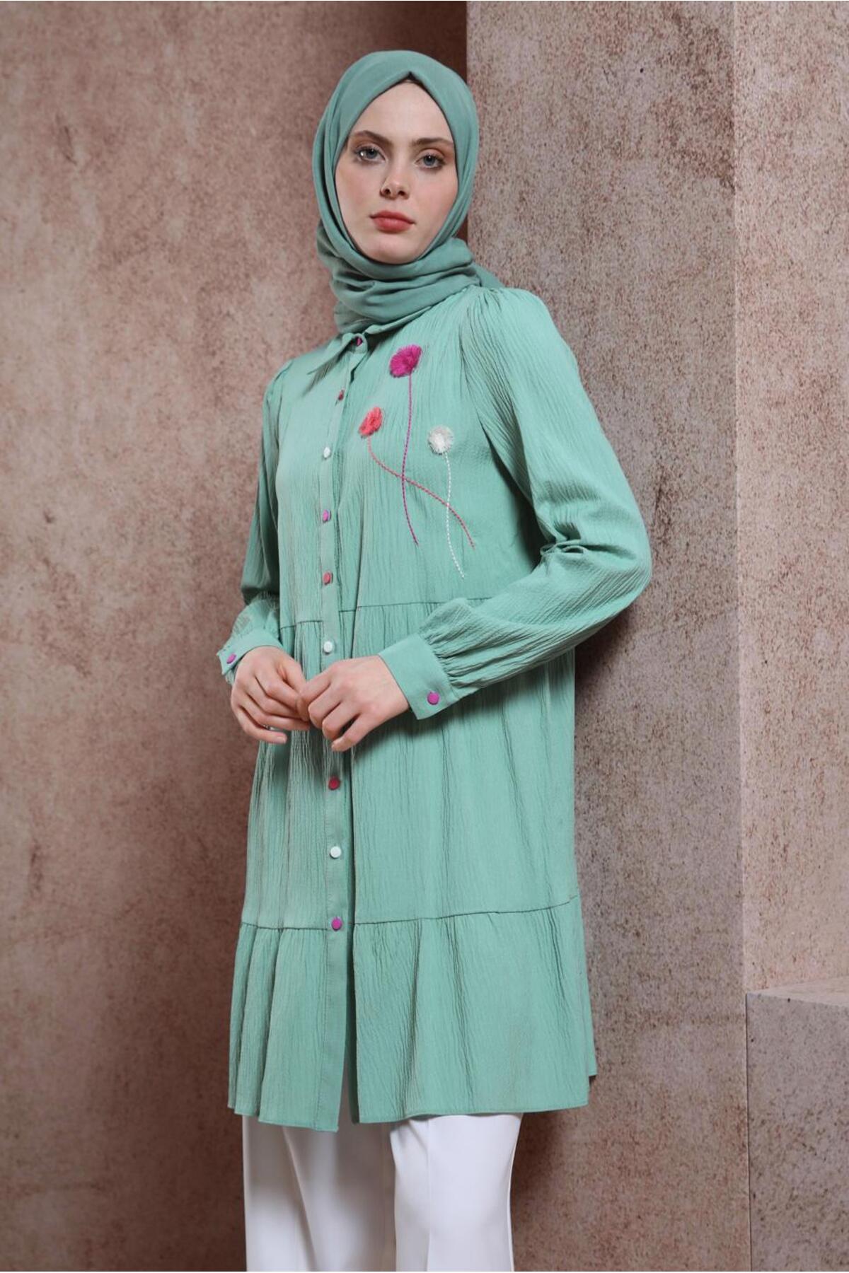 تونیک زنانه راسته آستین چین دار | آلوینا Alvina 24YTNK0043926