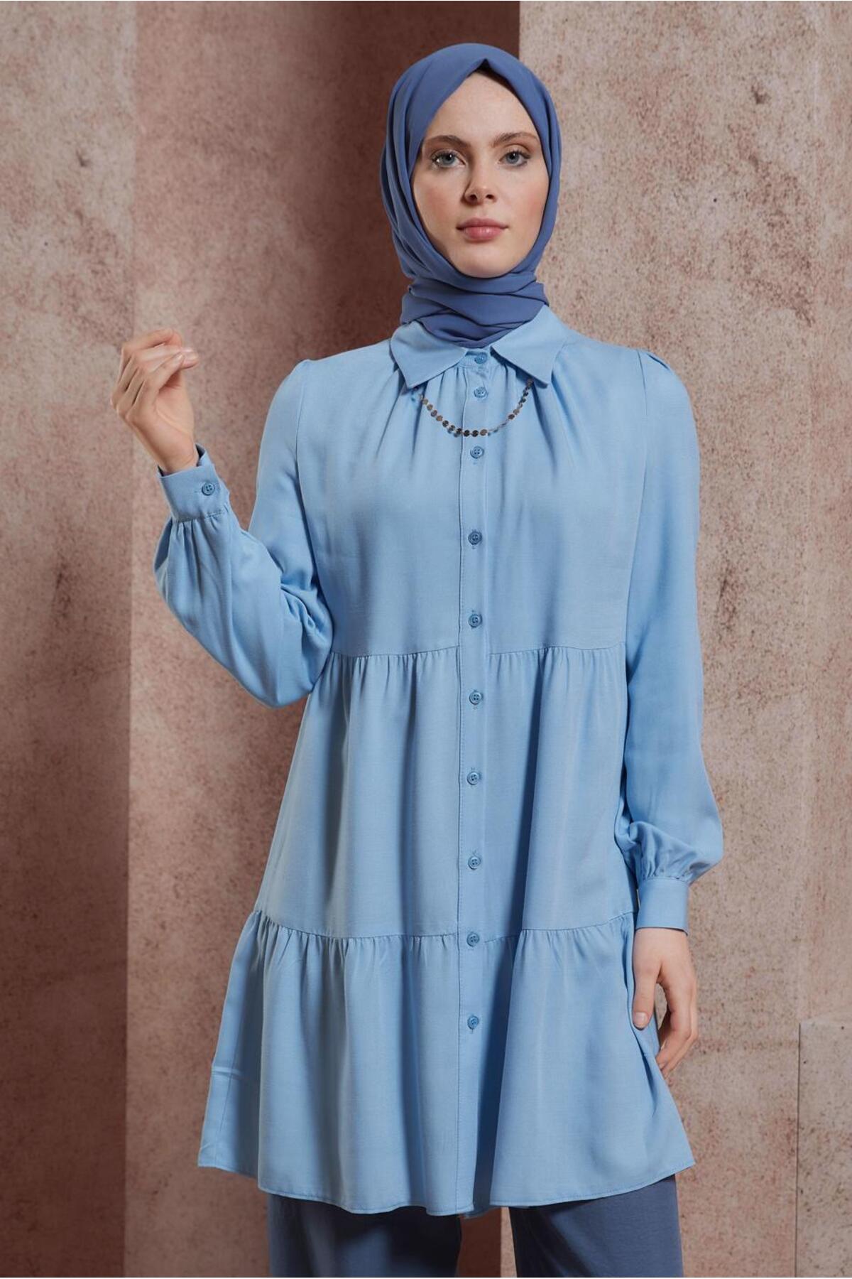 تونیک زنانه راسته آستین چین دار | آلوینا Alvina 24YTNK0044476