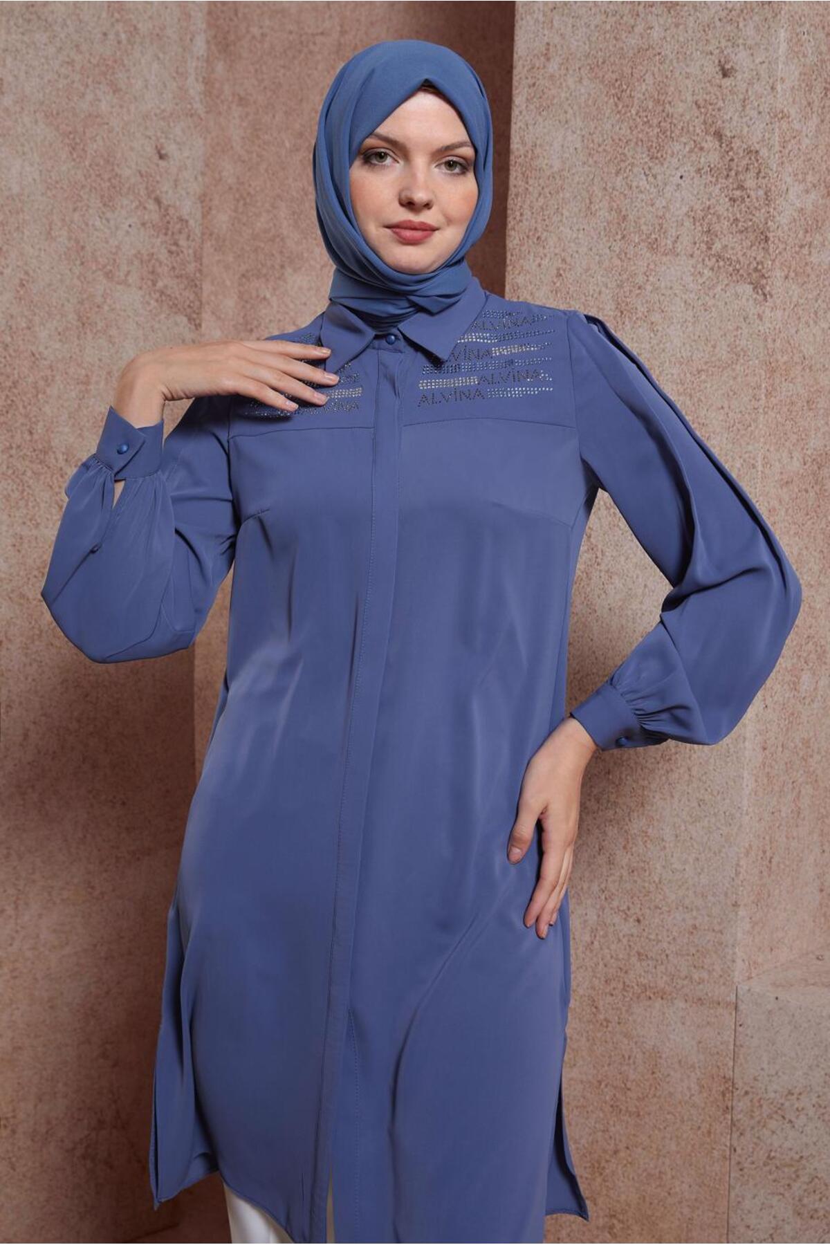 تونیک زنانه طرح دار آستین بلند | آلوینا Alvina 23YTNK0043567