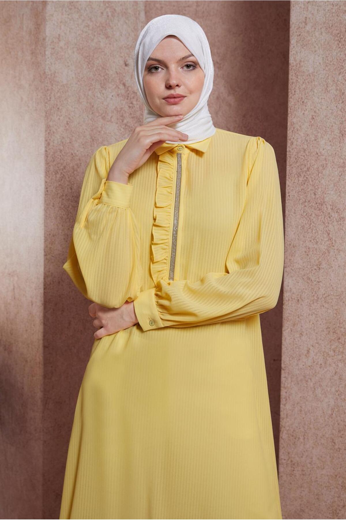 تونیک زنانه راسته آستین چین دار | آلوینا Alvina 23YTNK0043856