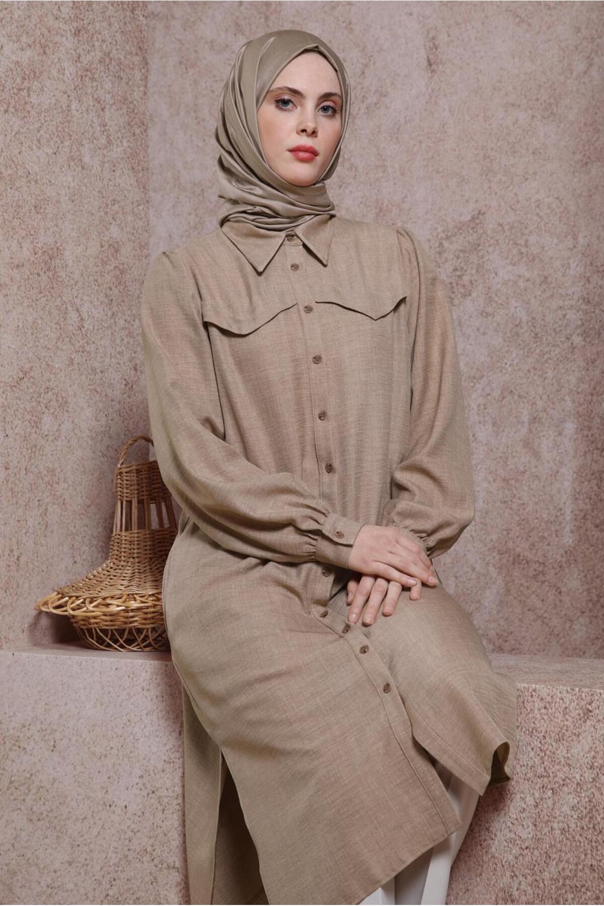 تونیک زنانه راسته آستین بلند | آلوینا Alvina 24YTNK0044481