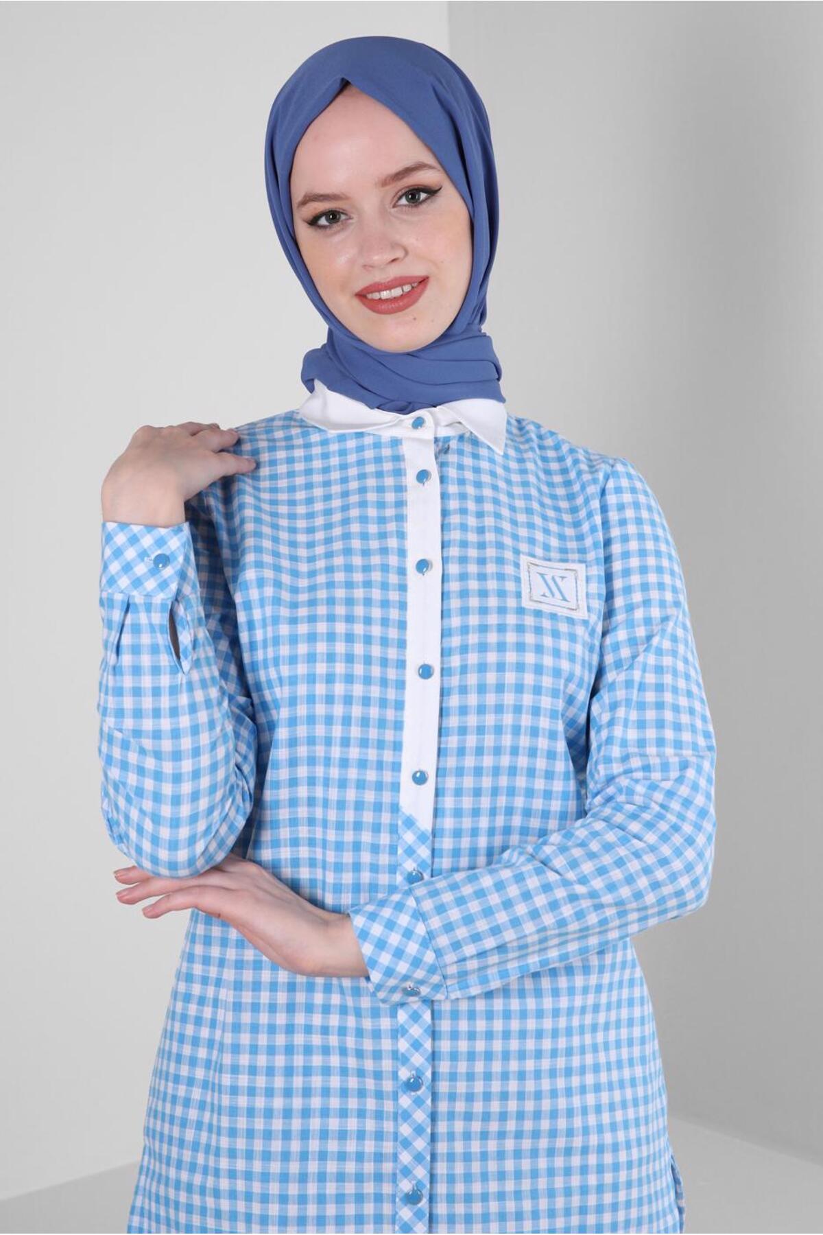 تونیک زنانه شطرنجی  آستین بلند | آلوینا Alvina 23YTNK0043644