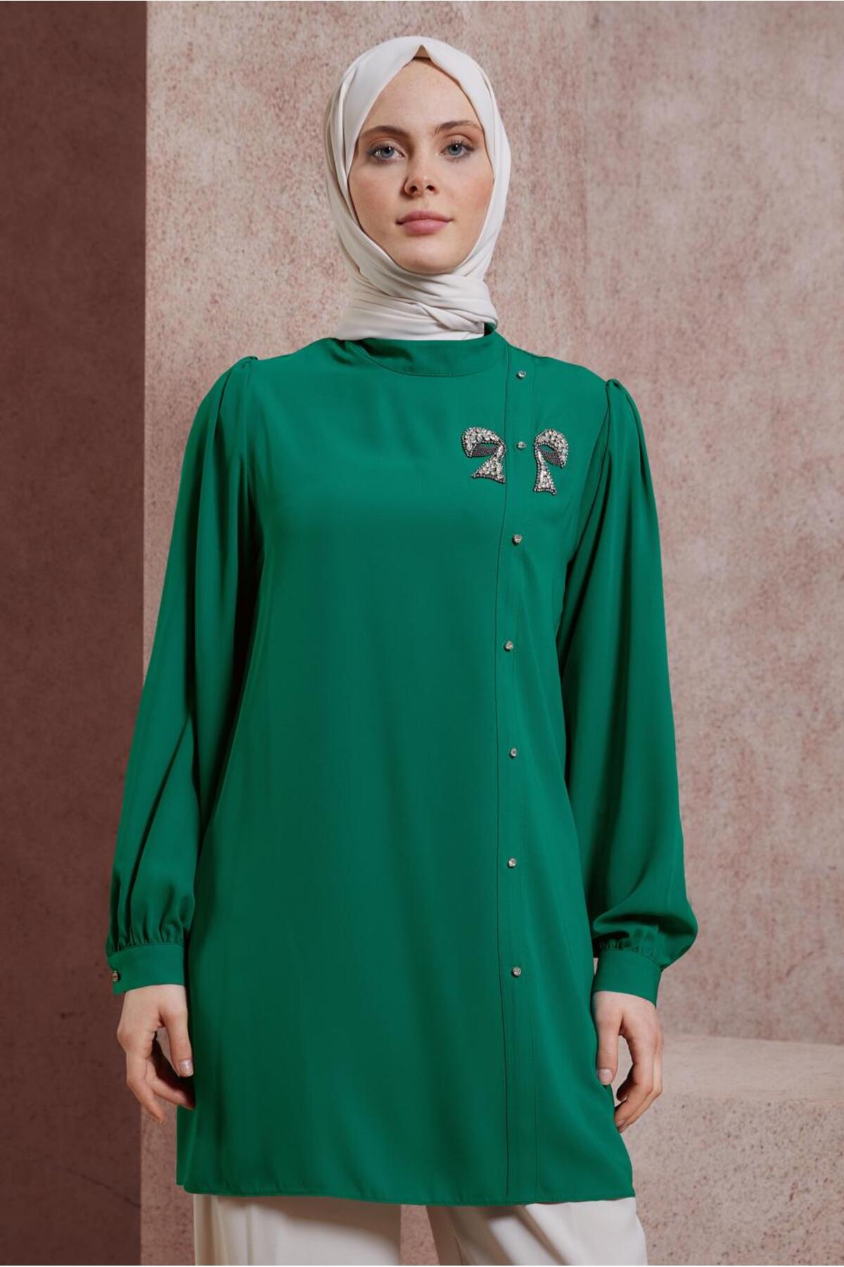 تونیک زنانه راسته آستین چین دار | آلوینا Alvina 24YTNK0044492