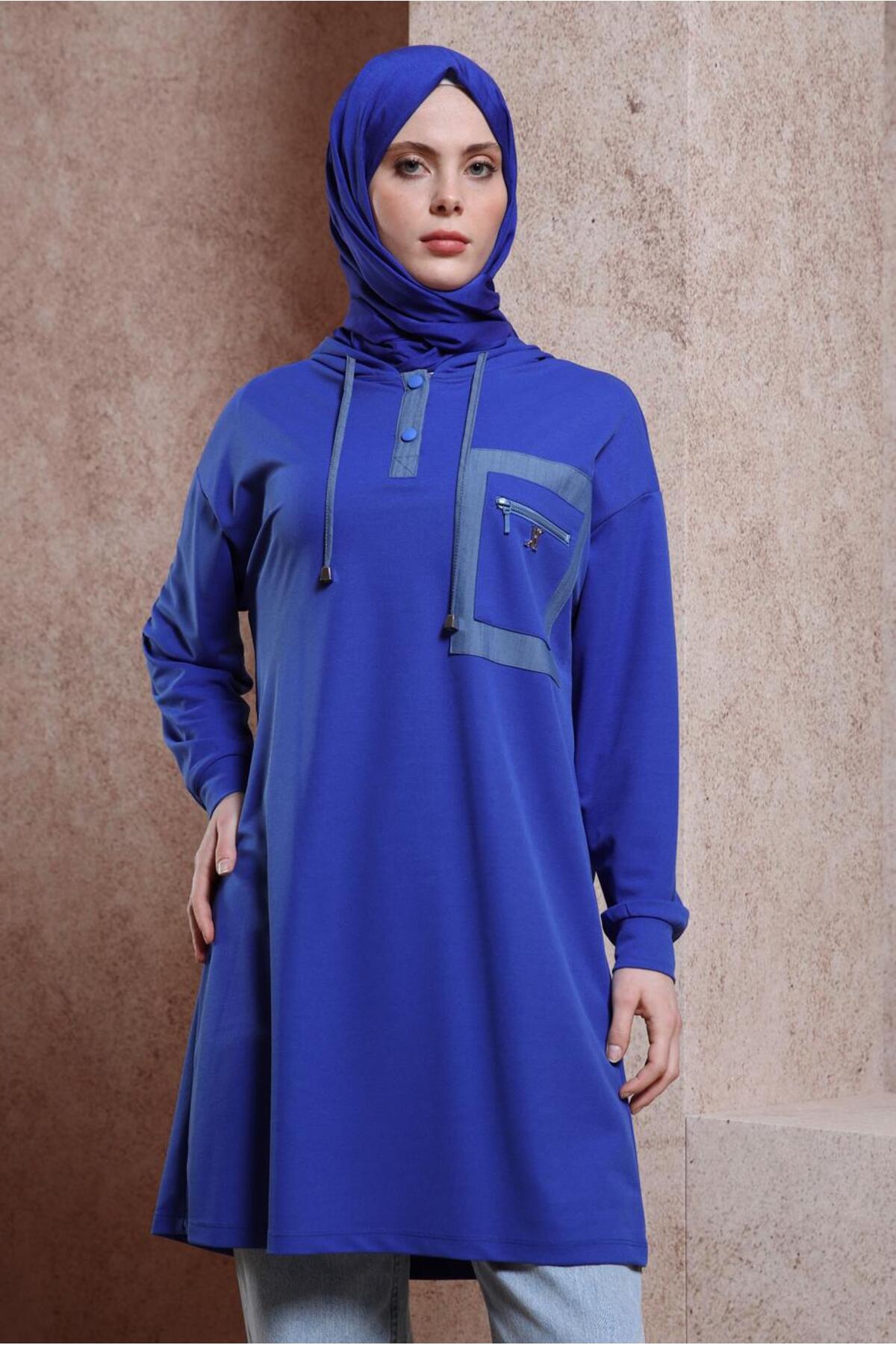 تونیک زنانه بلوک رنگی آستین افتاده | آلوینا Alvina 24YESF0043846