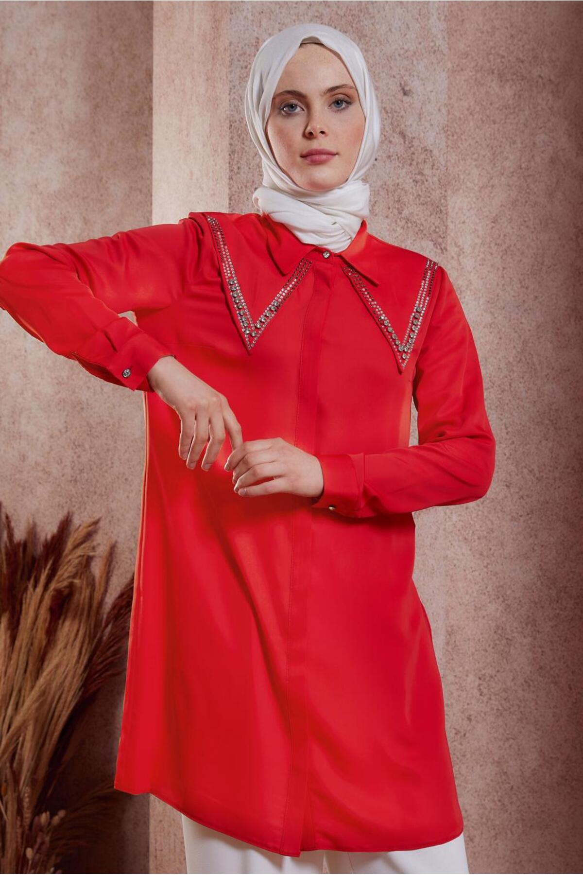 تونیک زنانه راسته آستین استاندارد | آلوینا Alvina 24YTNK0043920