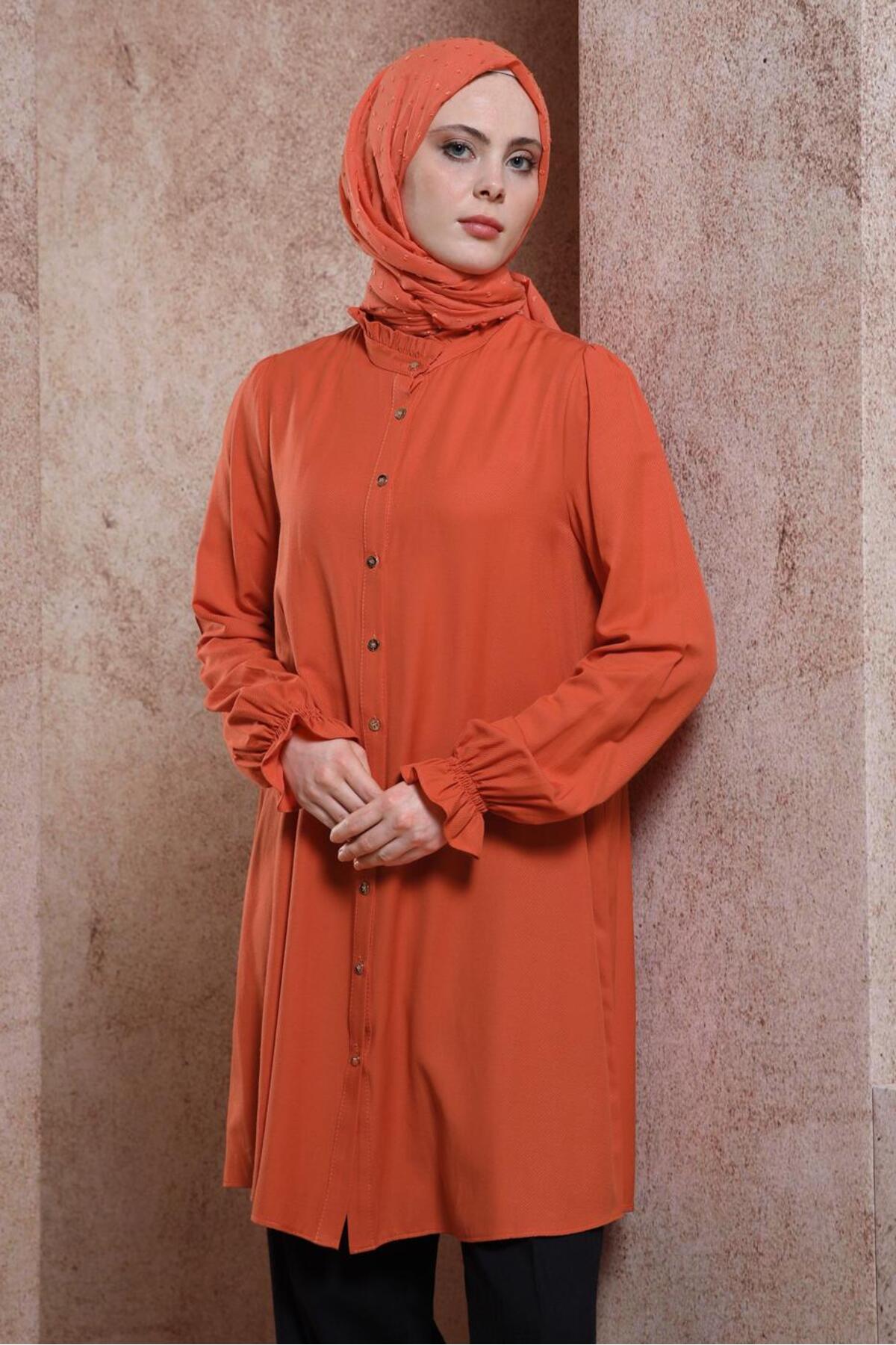 تونیک زنانه راسته آستین چین دار | آلوینا Alvina 24YTNK0044445