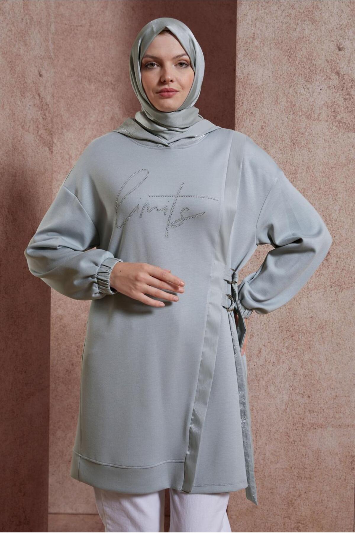 تونیک زنانه طرح دار آستین افتاده | آلوینا Alvina 24YESF0044516