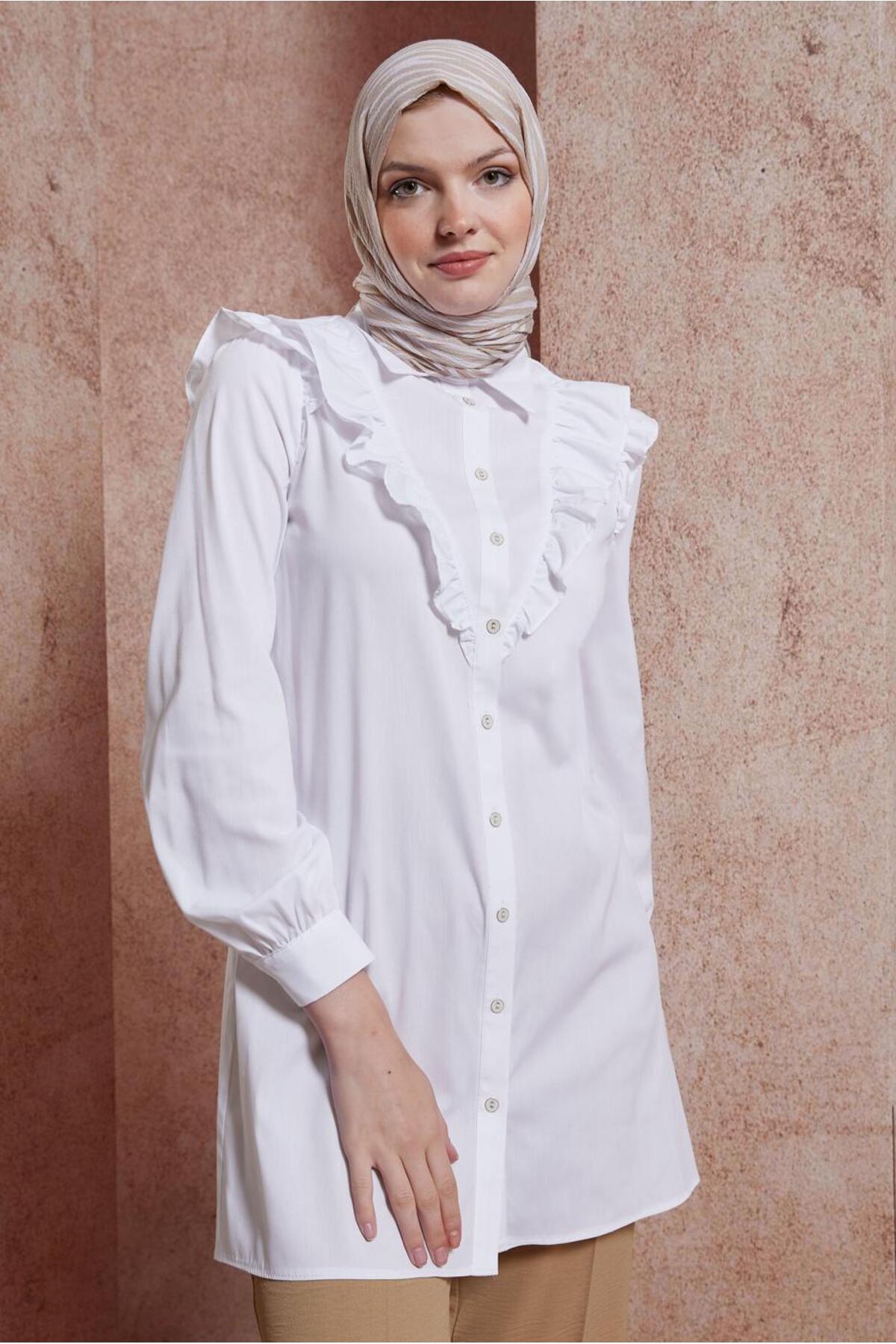 تونیک زنانه راسته آستین چین دار | آلوینا Alvina 24YTNK0044589
