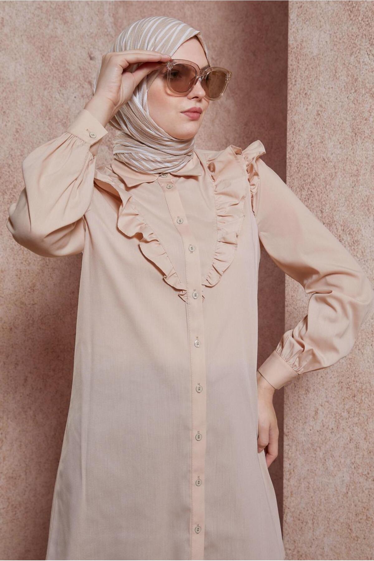 تونیک زنانه راسته آستین چین دار | آلوینا Alvina 24YTNK0044589
