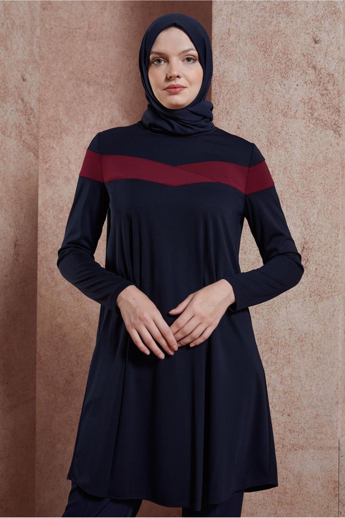 تونیک زنانه بلوک رنگی آستین بلند | آلوینا Alvina 19KTNK004778
