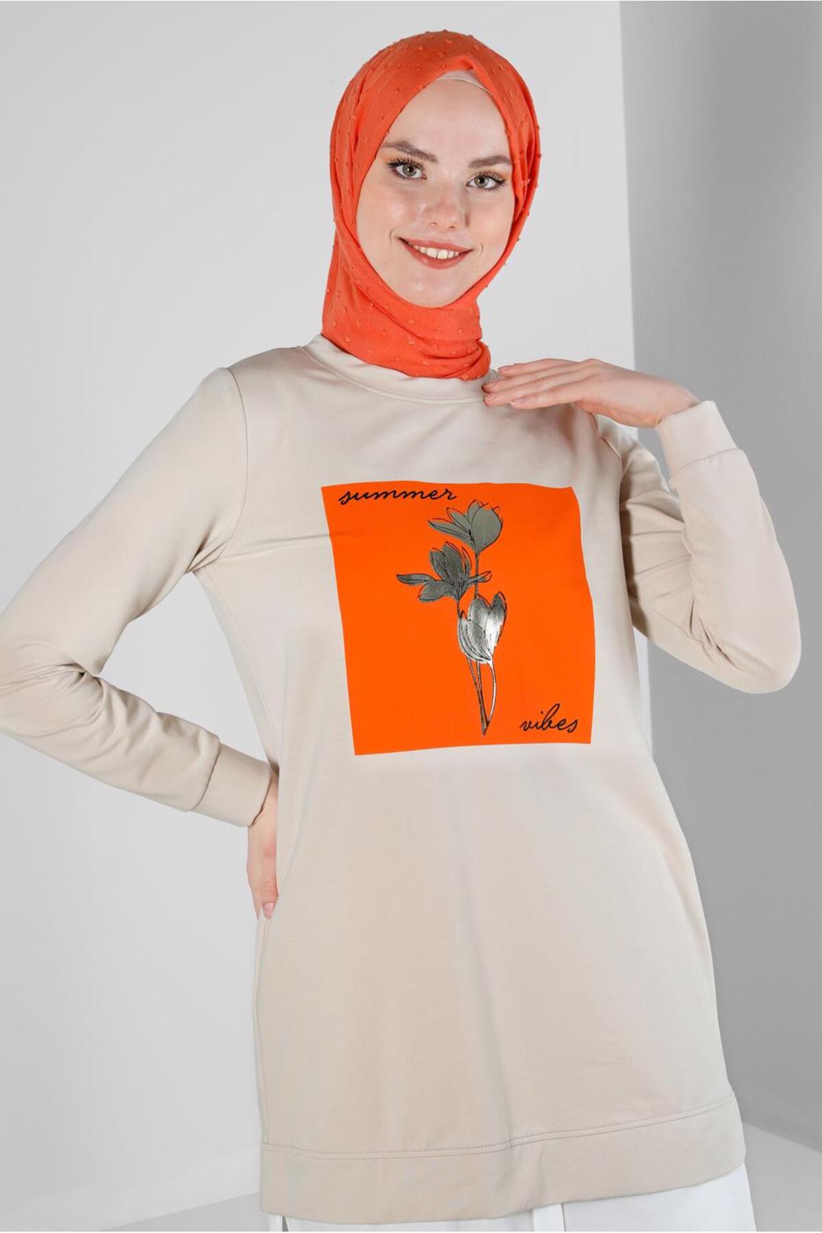تونیک زنانه طرح دار آستین بلند | آلوینا Alvina 23YESF0043556