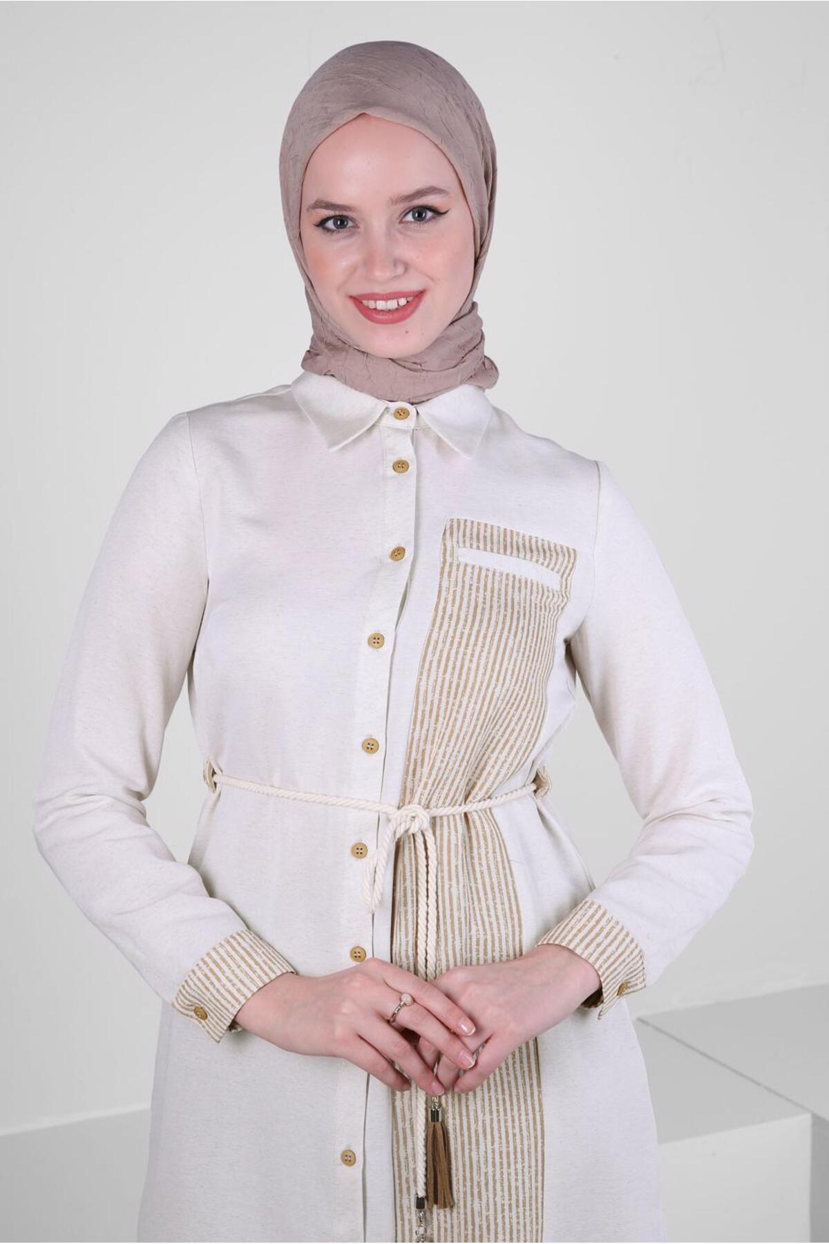 تونیک زنانه راه راه آستین بلند | آلوینا Alvina 23YTNK0043632