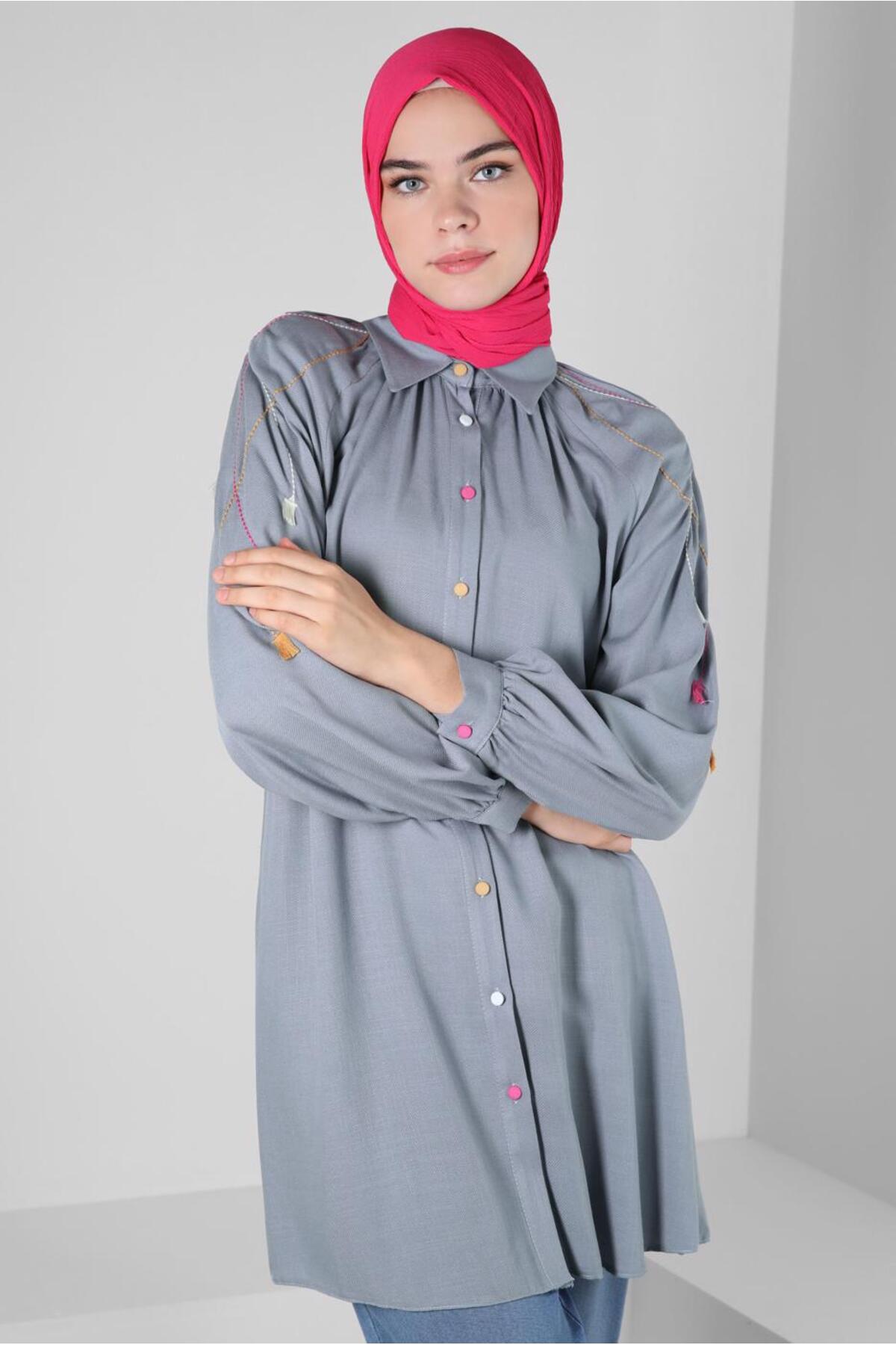 تونیک زنانه راسته آستین بلند | آلوینا Alvina 23YTNK0043913