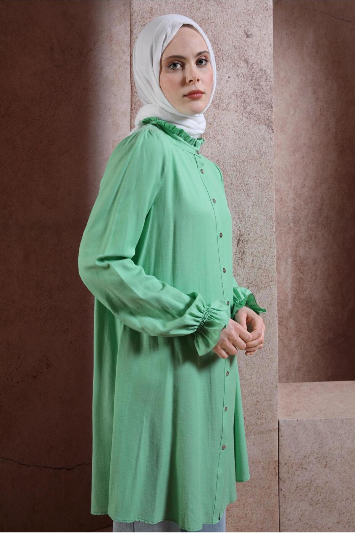 تونیک زنانه راسته آستین چین دار | آلوینا Alvina 24YTNK0044445
