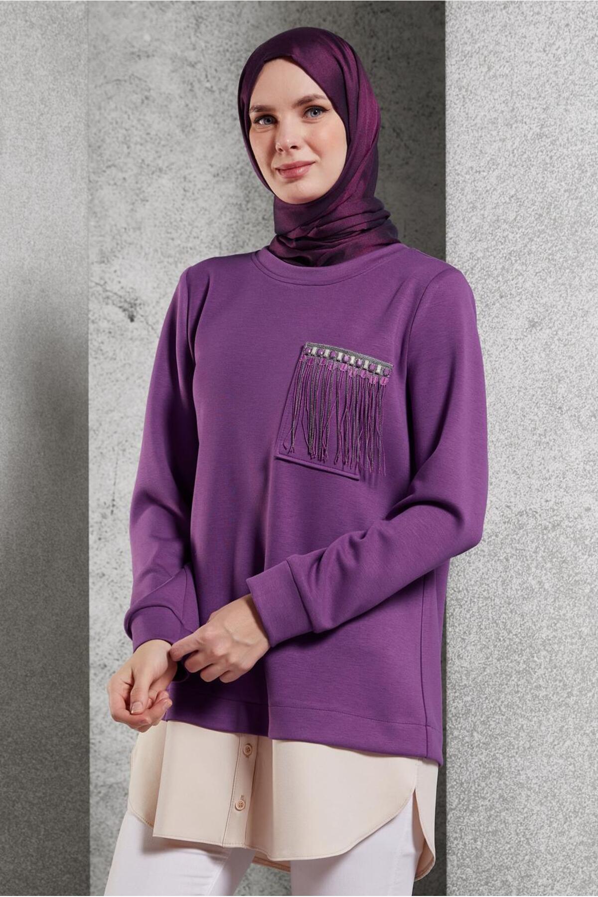 تونیک زنانه راسته آستین بلند | آلوینا Alvina TYB25KESF0045153100413202
