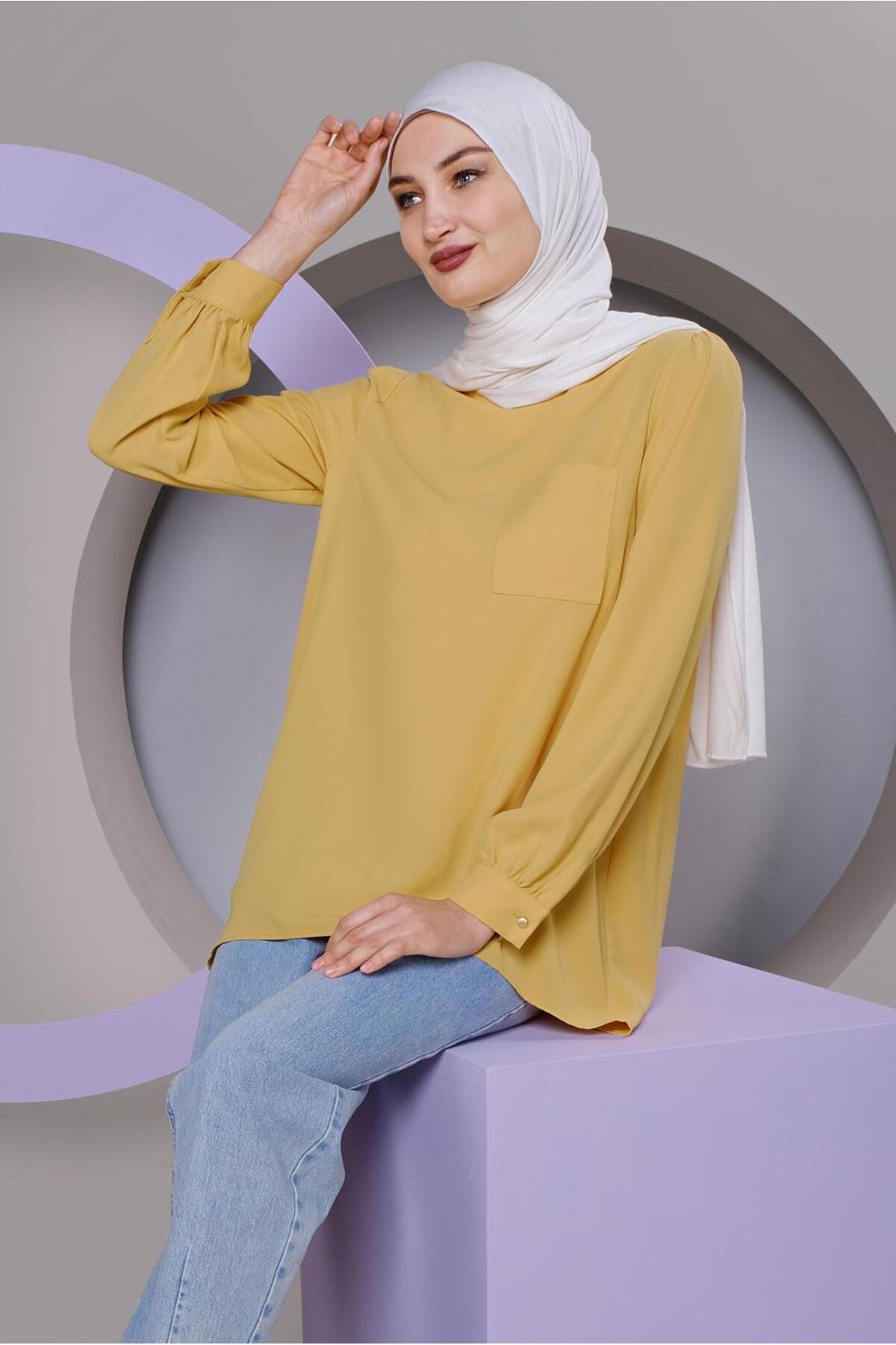 تونیک زنانه راسته آستین بلند | آلوینا Alvina 21YTNK0040732