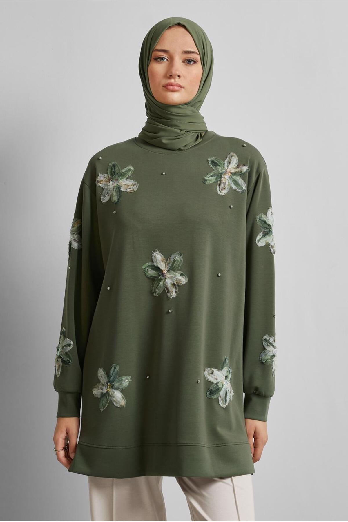 تونیک زنانه طرح دار آستین استاندارد | آلوینا Alvina 25YESF0045570
