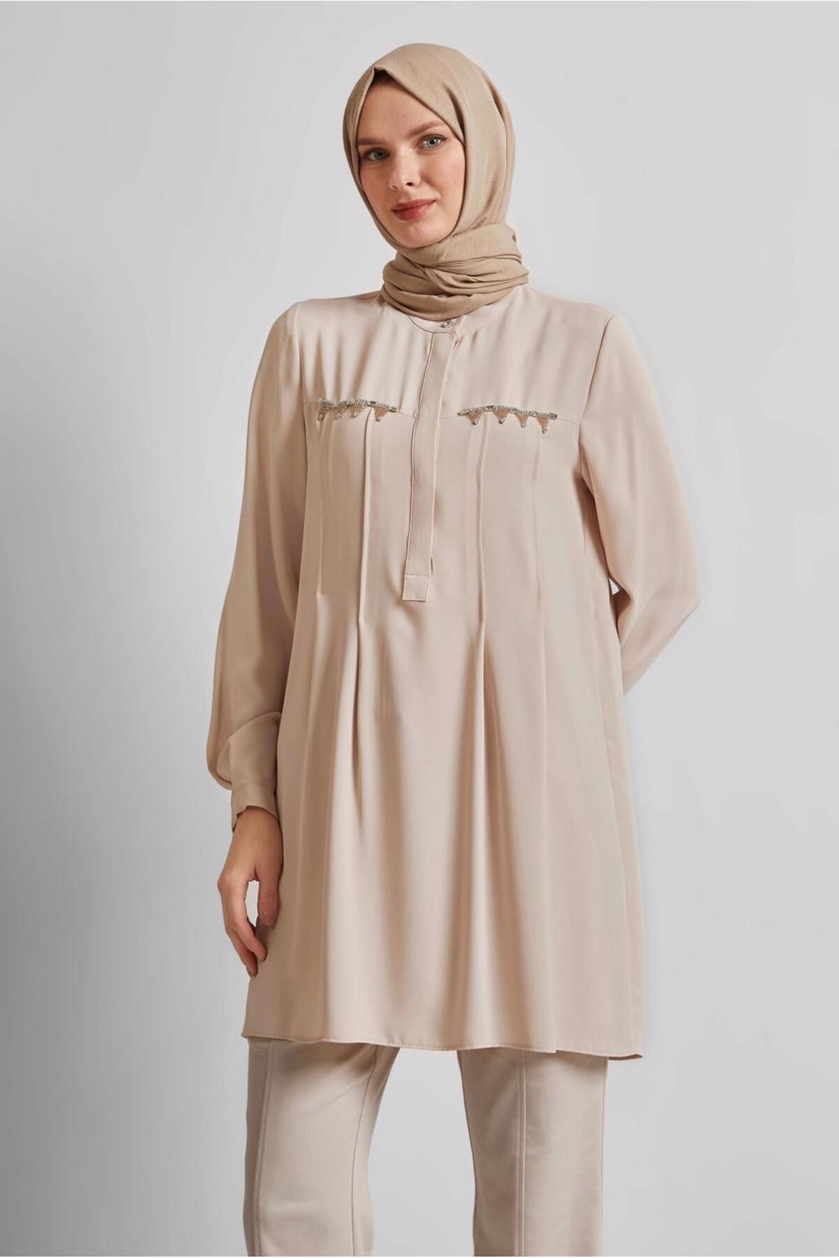 تونیک زنانه راسته آستین بلند | آلوینا Alvina TYC1C498CDD40A3375CD1E804