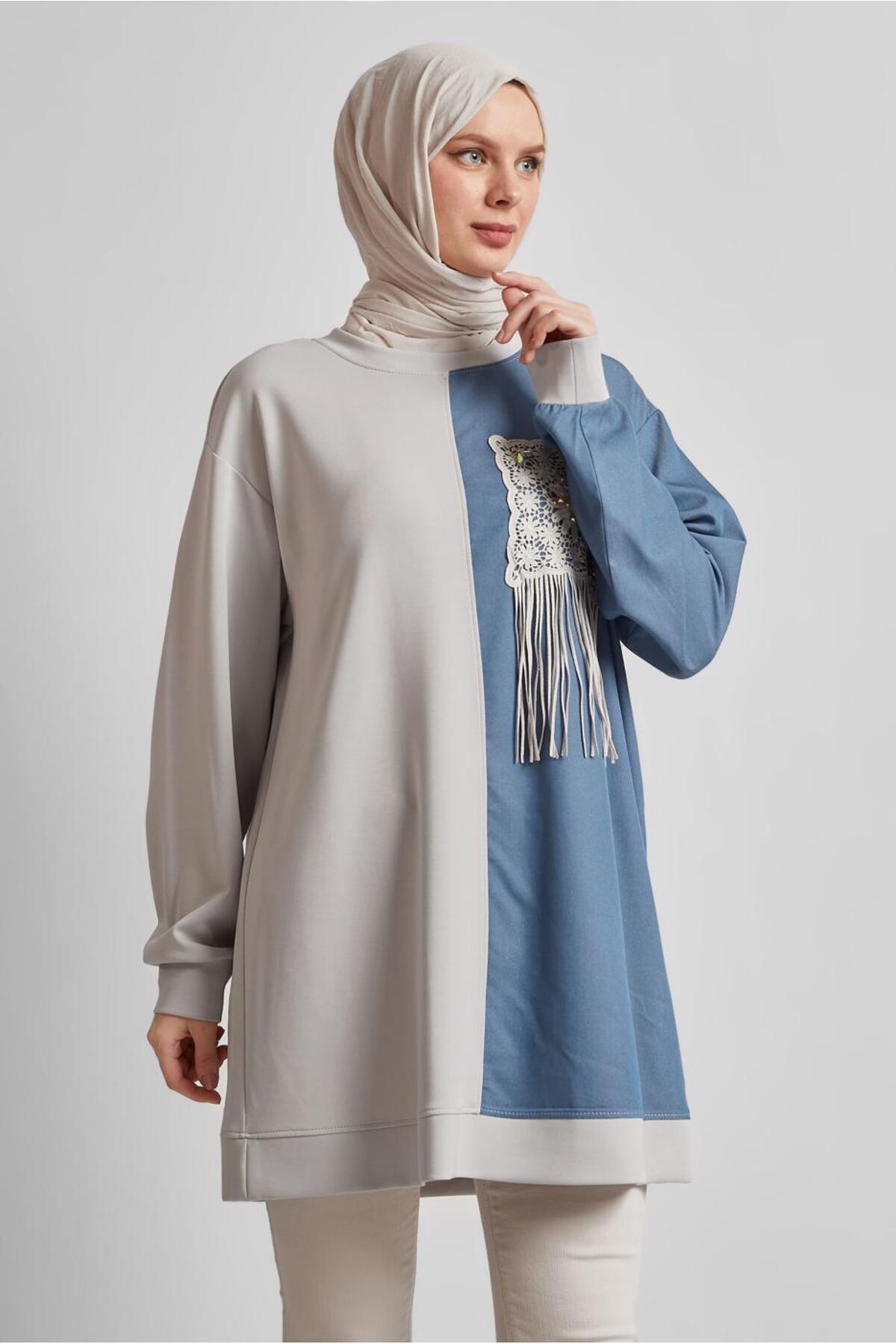 تونیک زنانه طرح دار آستین استاندارد | آلوینا Alvina 25YESF0045569