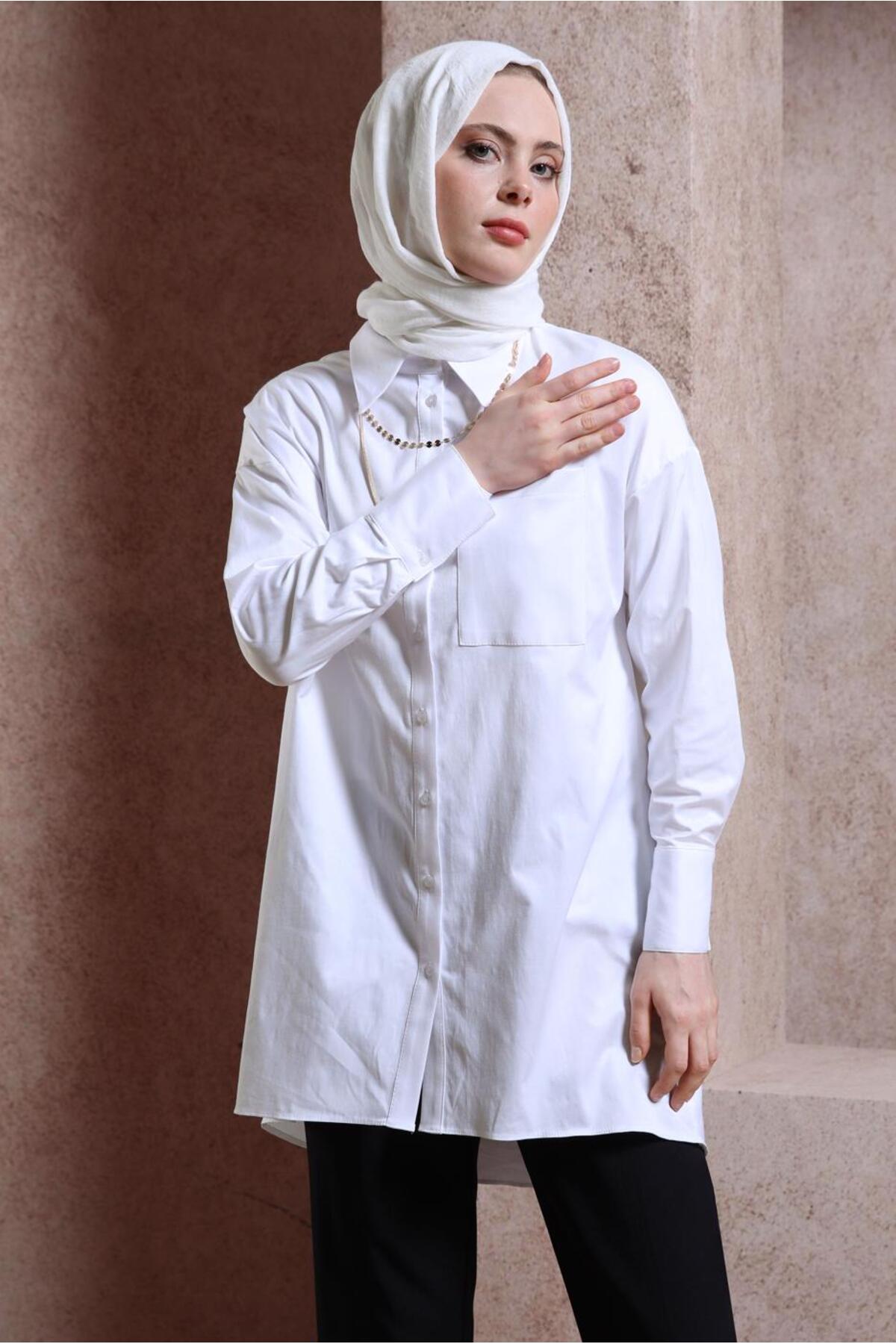 تونیک زنانه راسته آستین افتاده | آلوینا Alvina 24YTNK0044421
