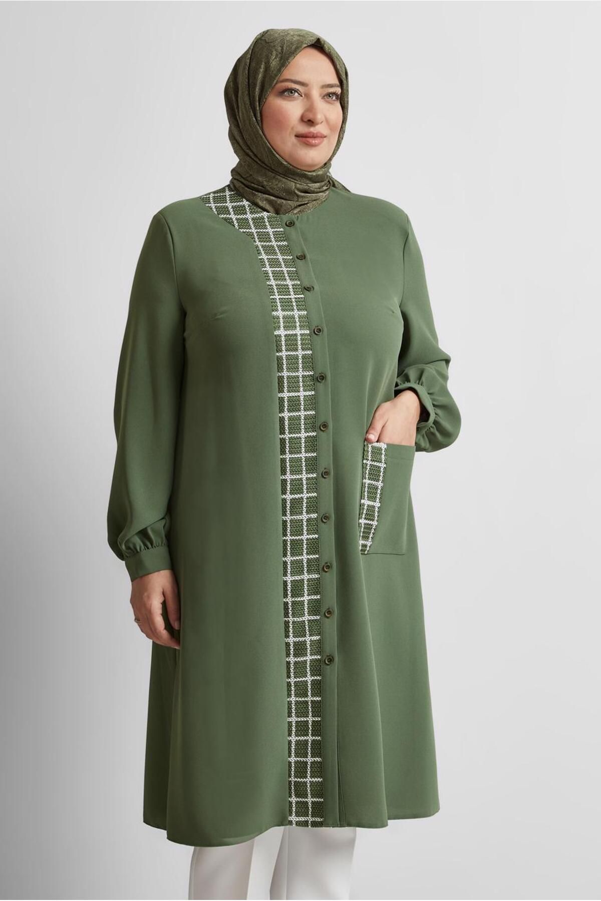 تونیک زنانه شطرنجی آستین بلند | آلوینا Alvina 25YTNK0020744
