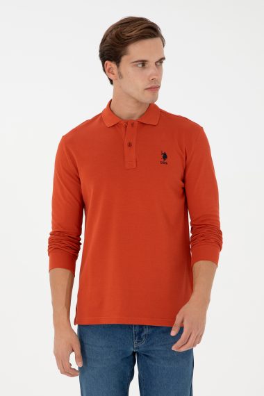سویشرت یقه پولو آجری  رگولار  مردانه یو اس پولو | US POLO ASSN