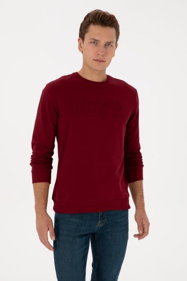 سویشرت یقه گرد بورگاندی  رگولار  مردانه یو اس پولو | US POLO ASSN