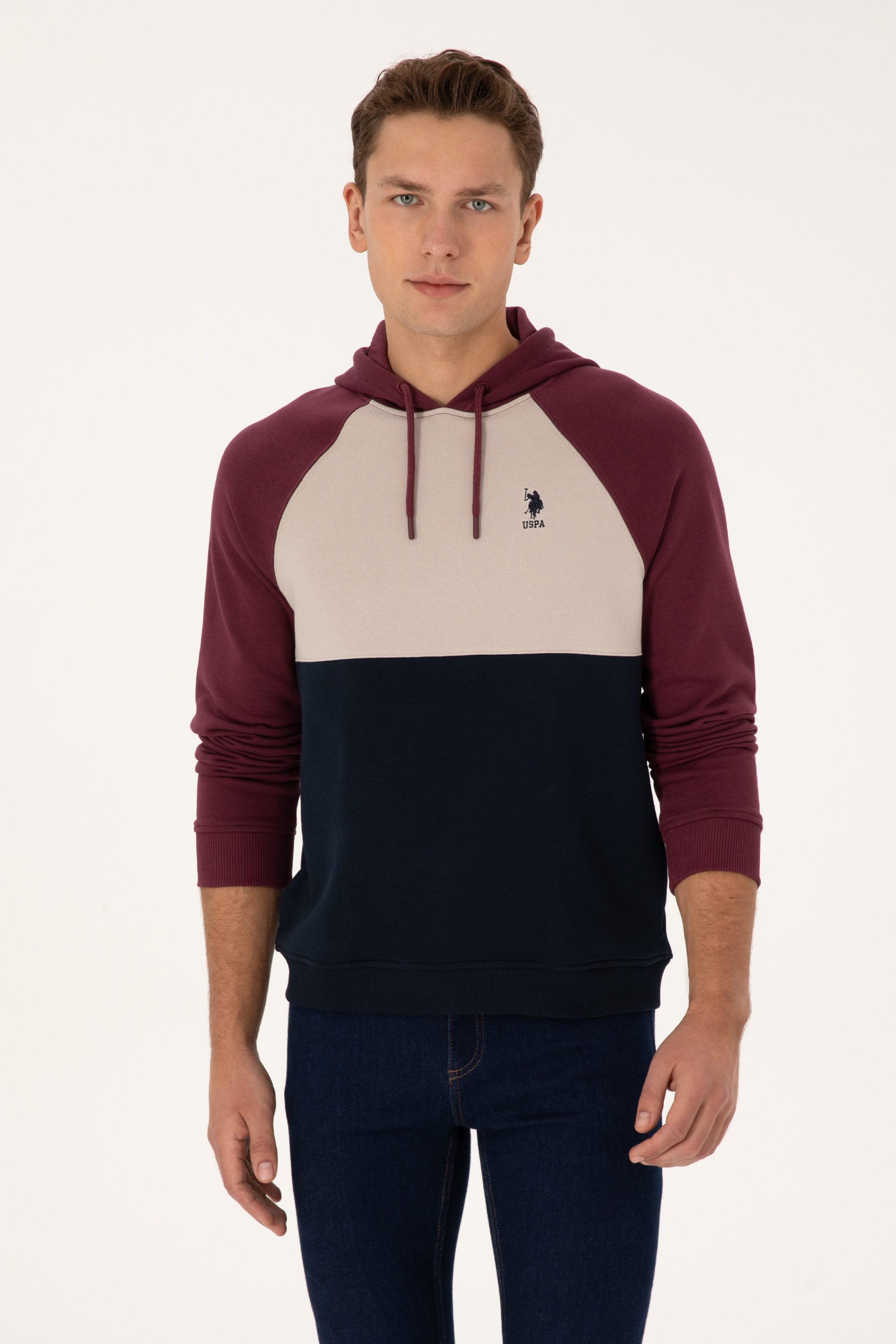 سویشرت هودی آلبالویی رگولار مردانه یو اس پولو | US POLO ASSN
