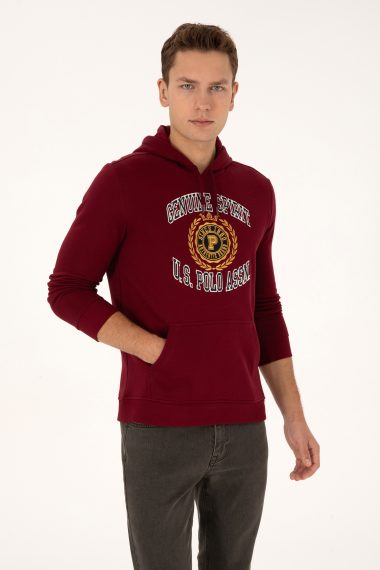 سویشرت هودی بورگاندی  رگولار  مردانه یو اس پولو | US POLO ASSN